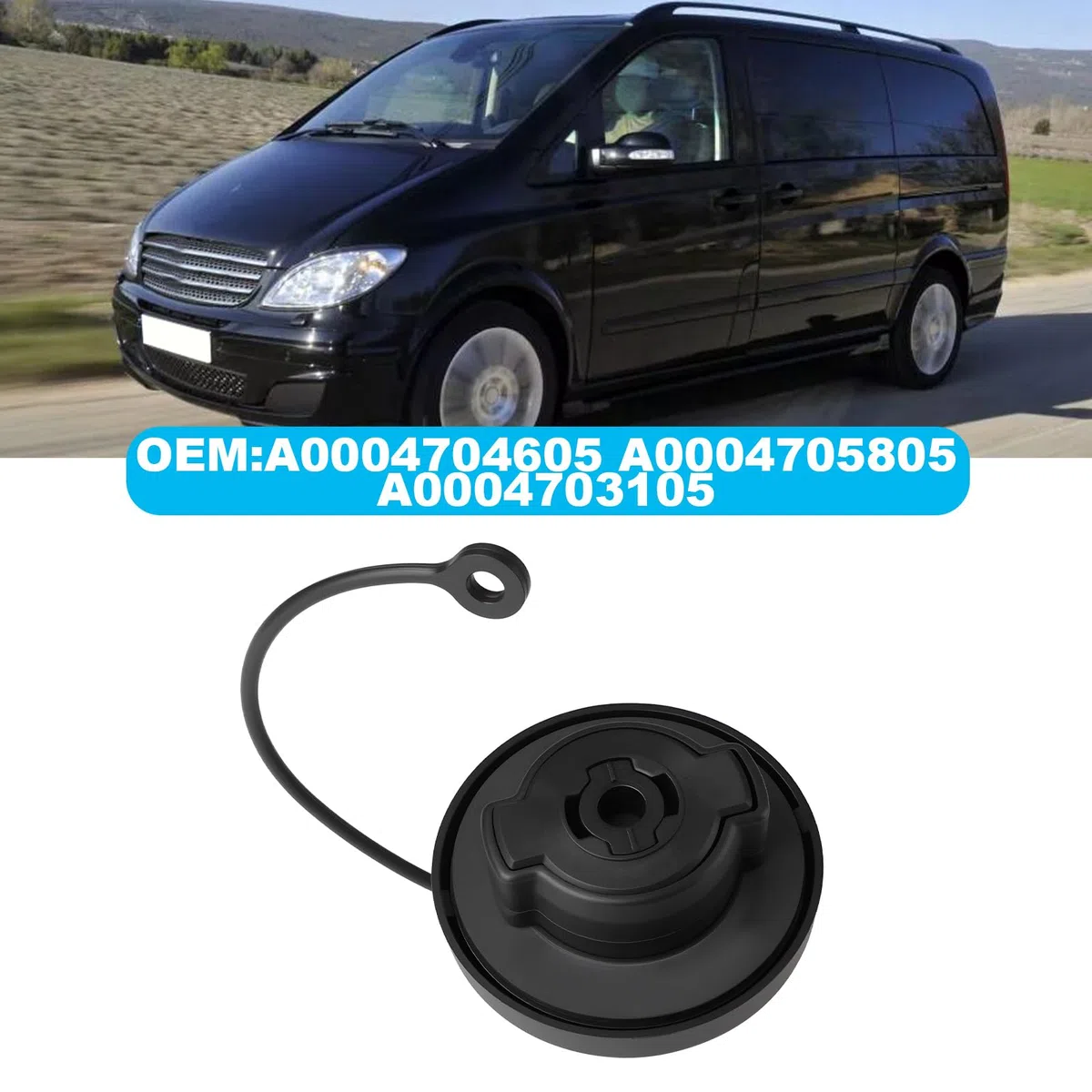 Tapa del Depósito de Combustible del Motor del Coche A0004704605 A0004705805 A0004703105 Compatible con Mercedes Benz Sprinter Vito Viano