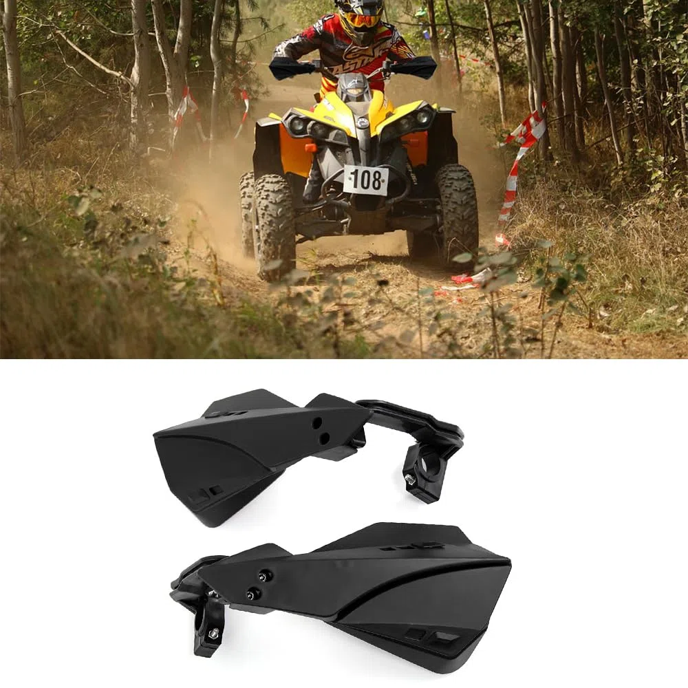 Guardamanos de Moto 22MM 25MM ABS Guardamanos Racing Para 80-650CC XR CR CRF Para Para 125-498CC RR 2T 4T (Negro)