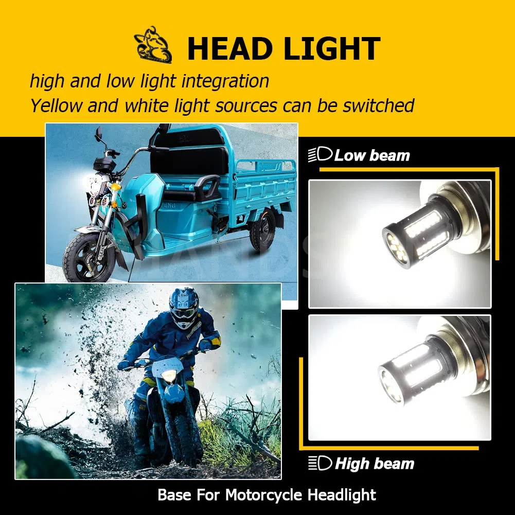 Ruiandsion R2 P45T - Bombilla de faro LED (12 – 30 V, súper luminosa, alta baja, haz LED, bombilla para coche, moto, faro delantero