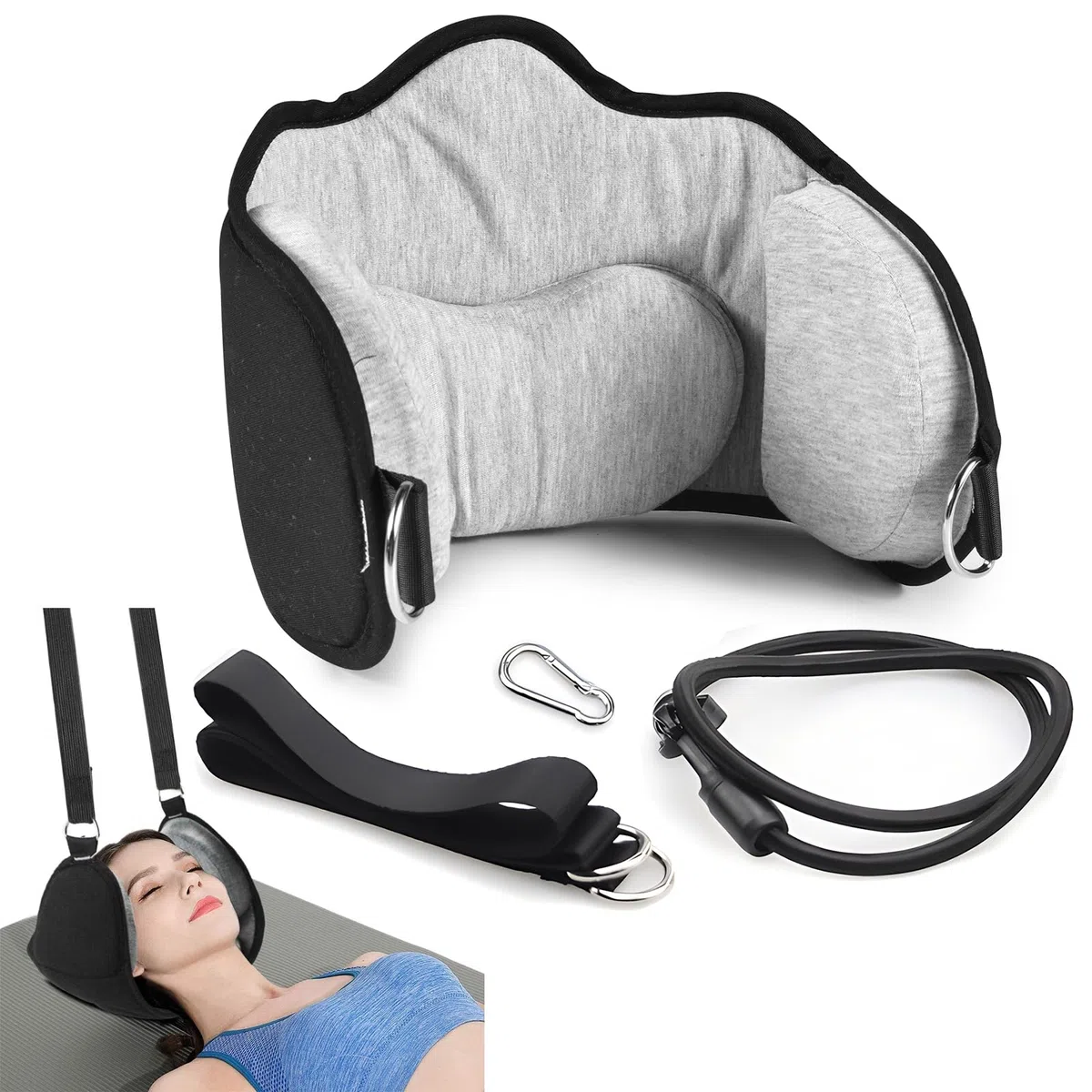 Hamaca de Cuello Cervical, Hamaca para Cabeza de Cuello, Tracción Cervical, Tracción Cervical Portátil, Hamaca Cervical para Aliviar el Dolor, Hamaca para Cuello Relaxion Masajeador