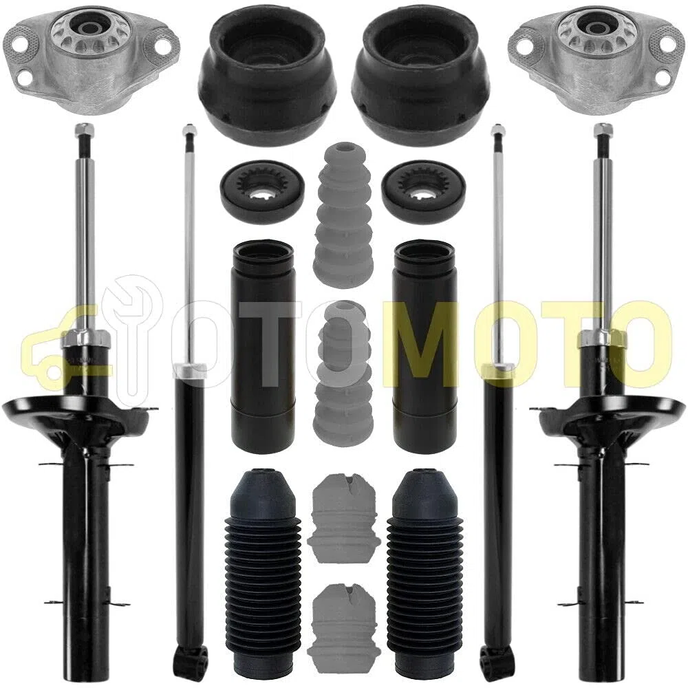 Juego de amortiguadores delantero / trasero compatible con VW GOLF 4 IV 1J BORA, compuesto por 12 piezas