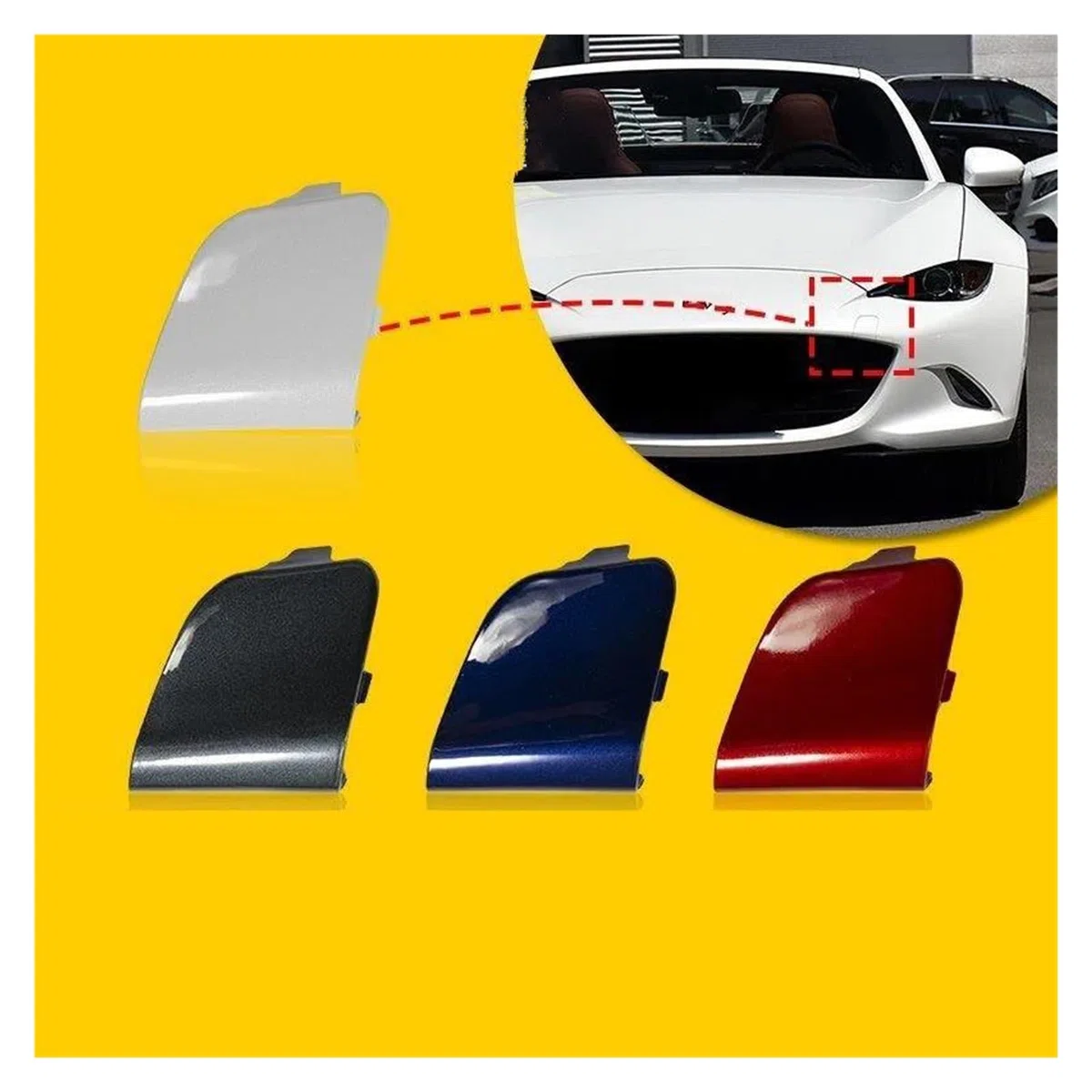 Tapa Ojo Gancho Remolque para Mazda MX5 para Miata 2016 2017 2019 2020 2021 2022 2023 Paragolpes Delantero Tapa Ojo Gancho Remolque N24350A11(Rojo)