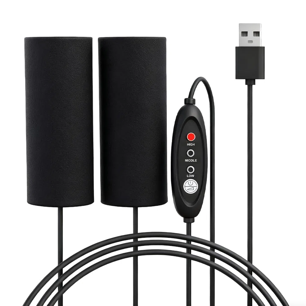 Puños Calefactables de Moto, 5V USB Puños Calefactables para Motocicleta y Bicicleta, Universal Puños Calefactable, Mango de Calefacción, Control Inteligente de Temperatura de 3 Niveles
