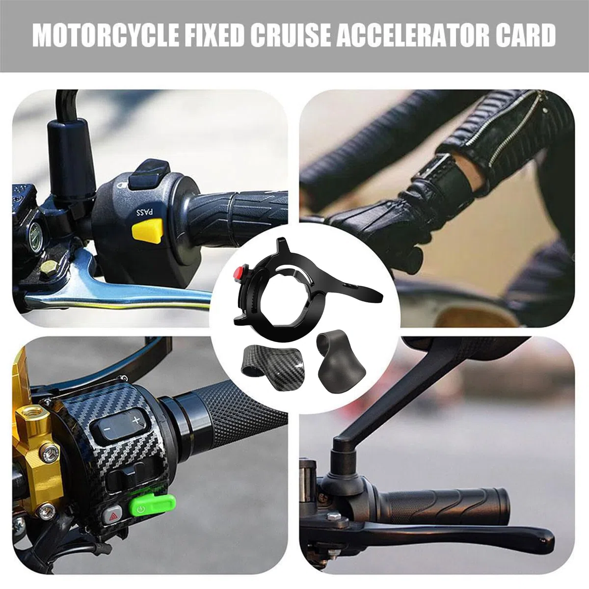 Control de Crucero para Acelerador de Moto,Juego De 3 Piezas Control De Velocidad Crucero - Accesorios para Deportes De Motor Turismo Montaña Carretera Cruceros Y Trail