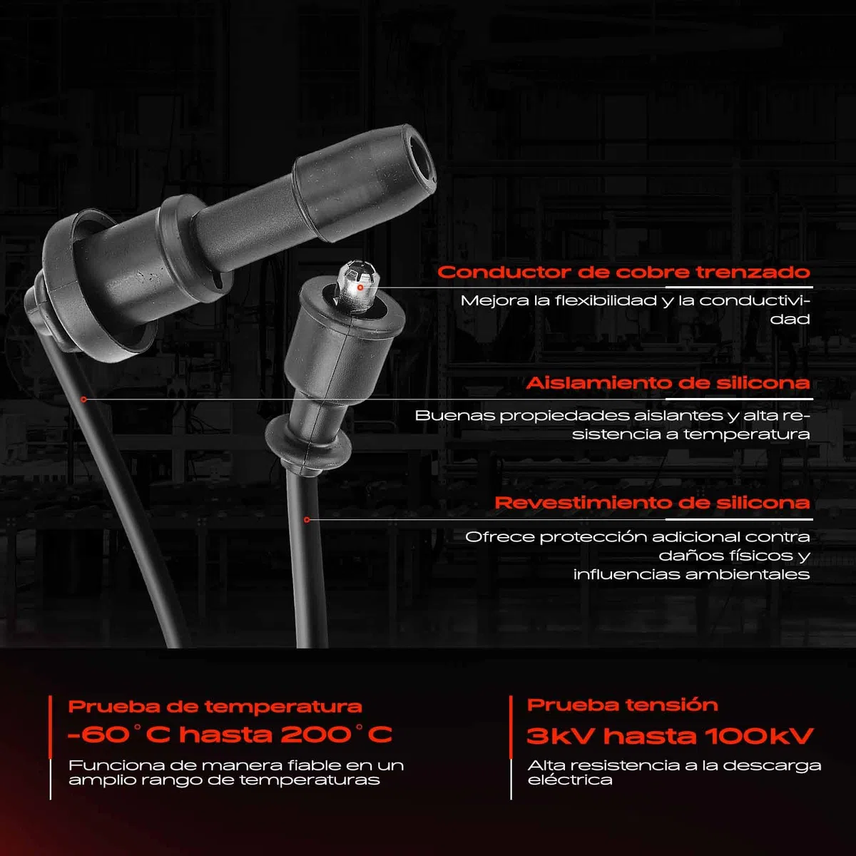 Frankberg 2x Juego de cables de encendido Compatible con Santa Fé I SM 2.4 16V Santa Fé I SM 2.4 16V 4x4 Magentis GD MS 2.0 Trajet FO 2.0 Sonata IV EF 2.0 16V Replace# 7574,27501-38B00