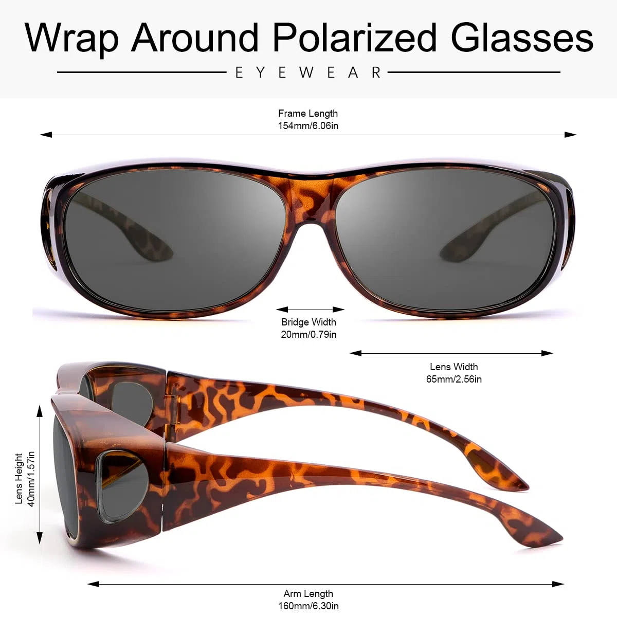 MIRYEA Gafas de visión nocturna para hombres mujeres gafas de sol polarizadas conducir ajuste envolvente sobre prescripción