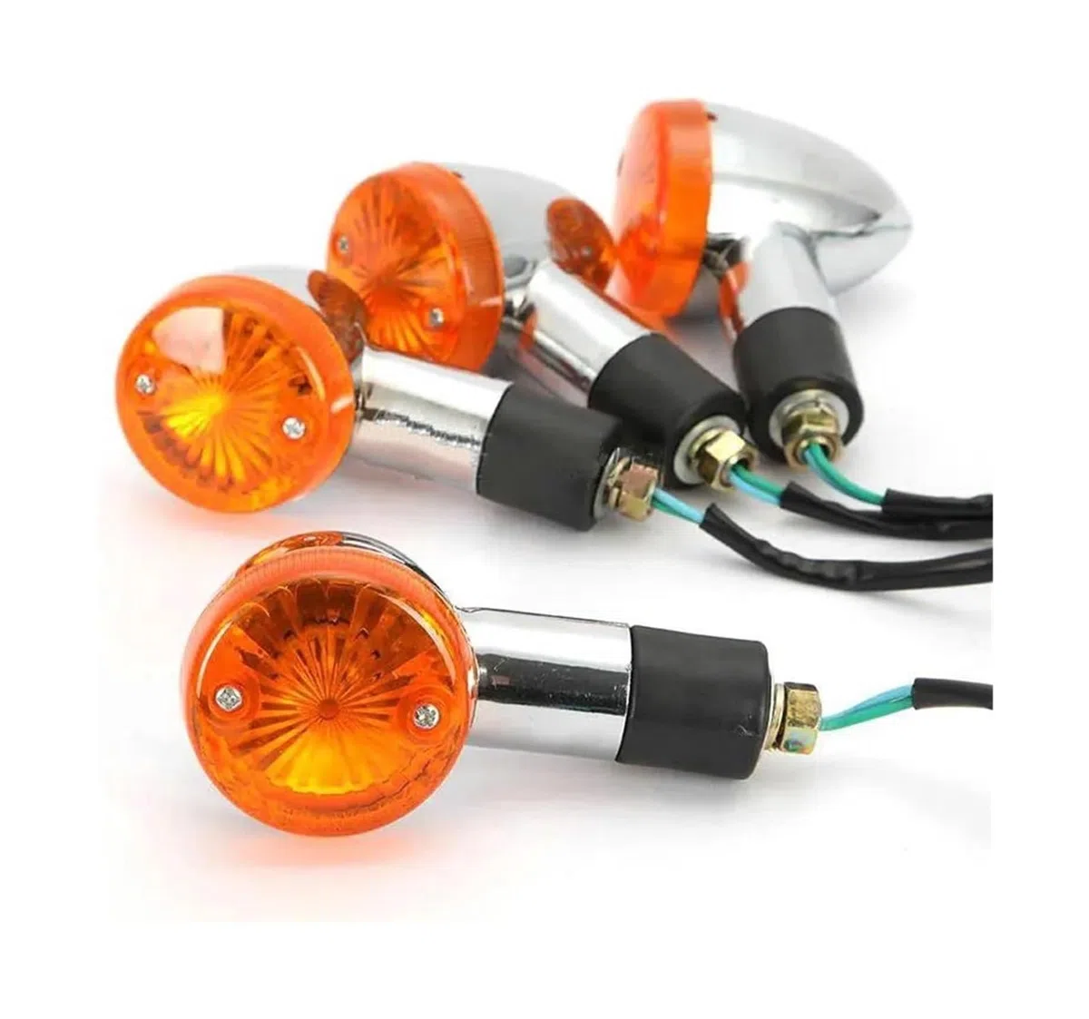 Intermitentes Moto para Kawasaki para Vulcan para VN 500 750 800 900 1500 1600 1700 2000 Indicadores Giro Luces Intermitentes Señal 2/4 Piezas Señales Motocicleta(Amber,4 PCS)