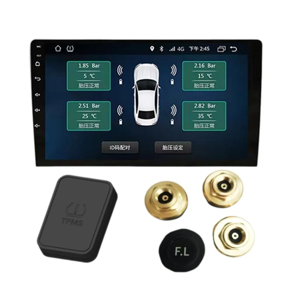 de Monitoreo de Presión de Neumáticos TPMS Inalámbrico Inteligente con USB y Android de 5 V para Navegación, Radio de Automóvil, Pantalla de Alarma Externa