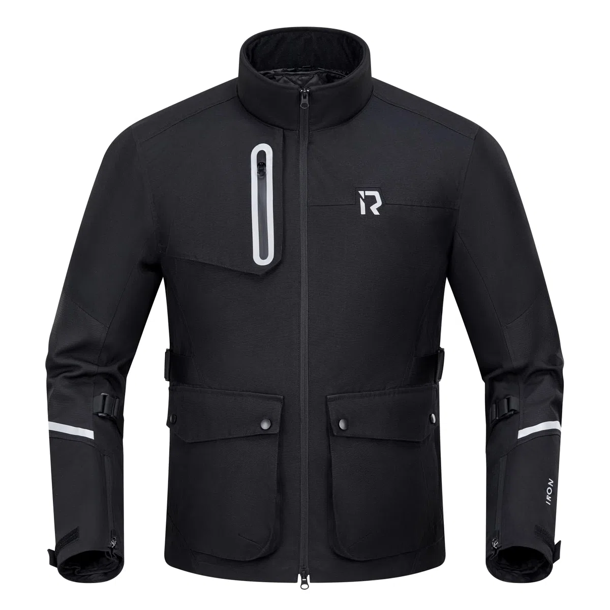 RIDEIRON Chaqueta moto hombre con Protección CE,chaqueta moto invierno con forro extraíble para proteger del frío y el viento en todas las estaciones,Negro