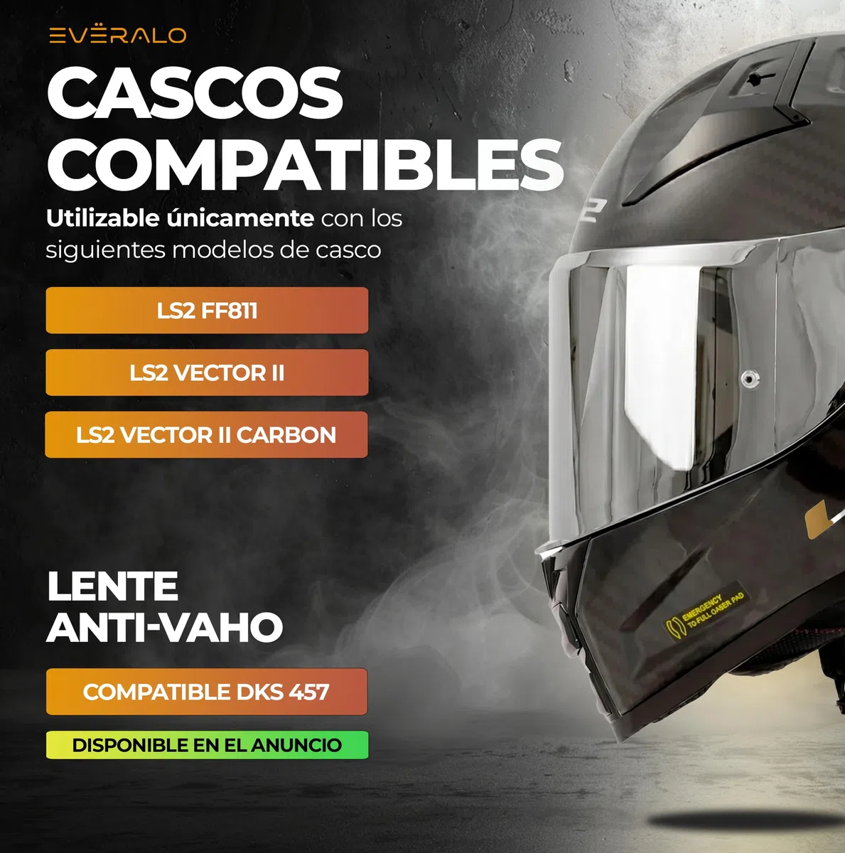 Visera compatible con LS2 FF811 - Vector 2 - Vector II Carbon (Cromo Espejo)