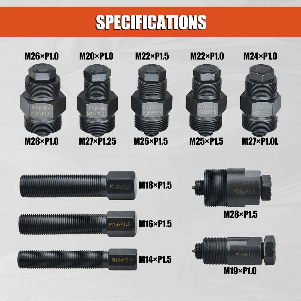 Juego de 10 Piezas Herramientas universales para Extractor de Volante de Motocicleta, Motocross, ATV, Compatible con Yamaha, Kawasaki, Honda, Suzuki