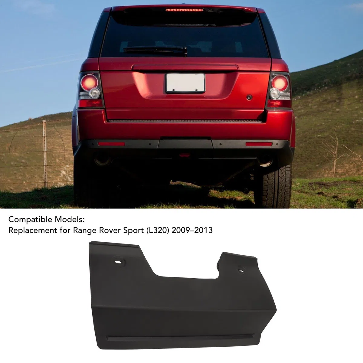 Cubierta de Gancho de Remolque para Parachoques Trasero LR015132 para Range Rover Sport L320 2009-2013 - Tapa a Prueba de Polvo con Clips, Protección Mejorada