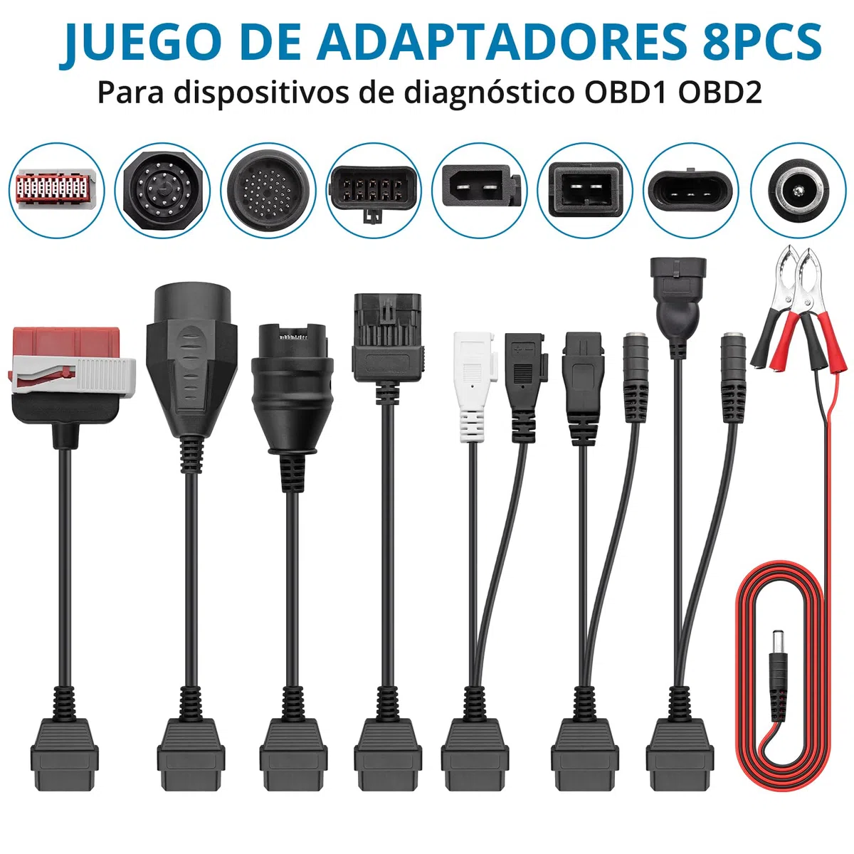 AUTOUTLET Cable Adaptador de Diagnóstico, 8PCS Juego de Cables para Automóvil OBD2 OBD1 Cable de Diagnóstico para Delphi CDP + DS150Er