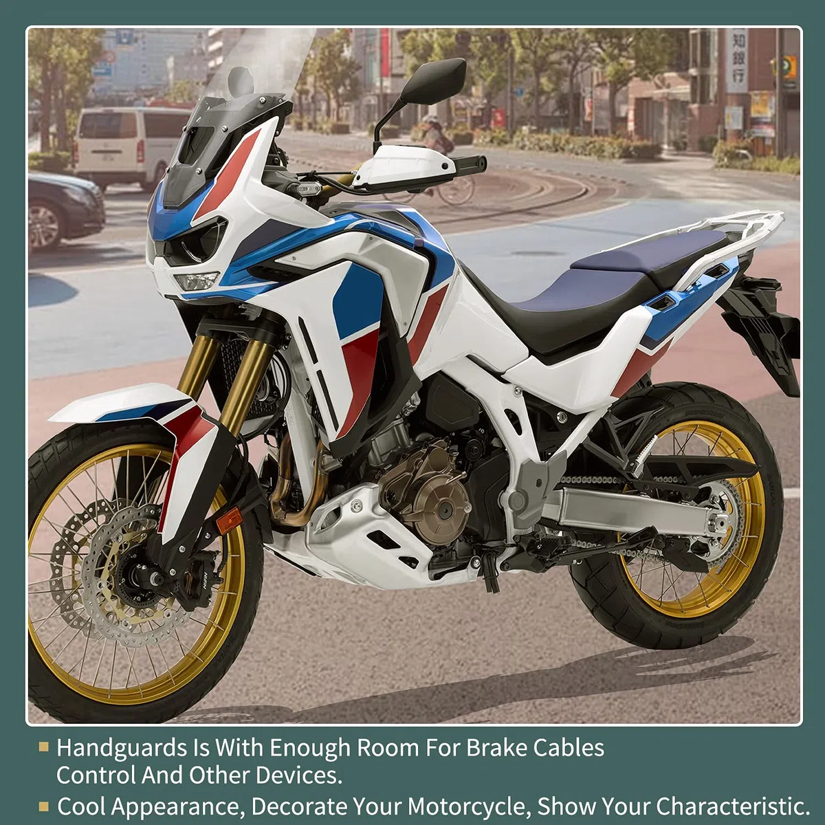 Protector de Mano para Motocicleta Protector de Cepillo de Mano Protector de Pantalla Compatible con H-Onda CRF1100L Africa Twin ADV. Deportes 2020-2024 Xadv 750 21-24 XL750 23-24 (Blanco)
