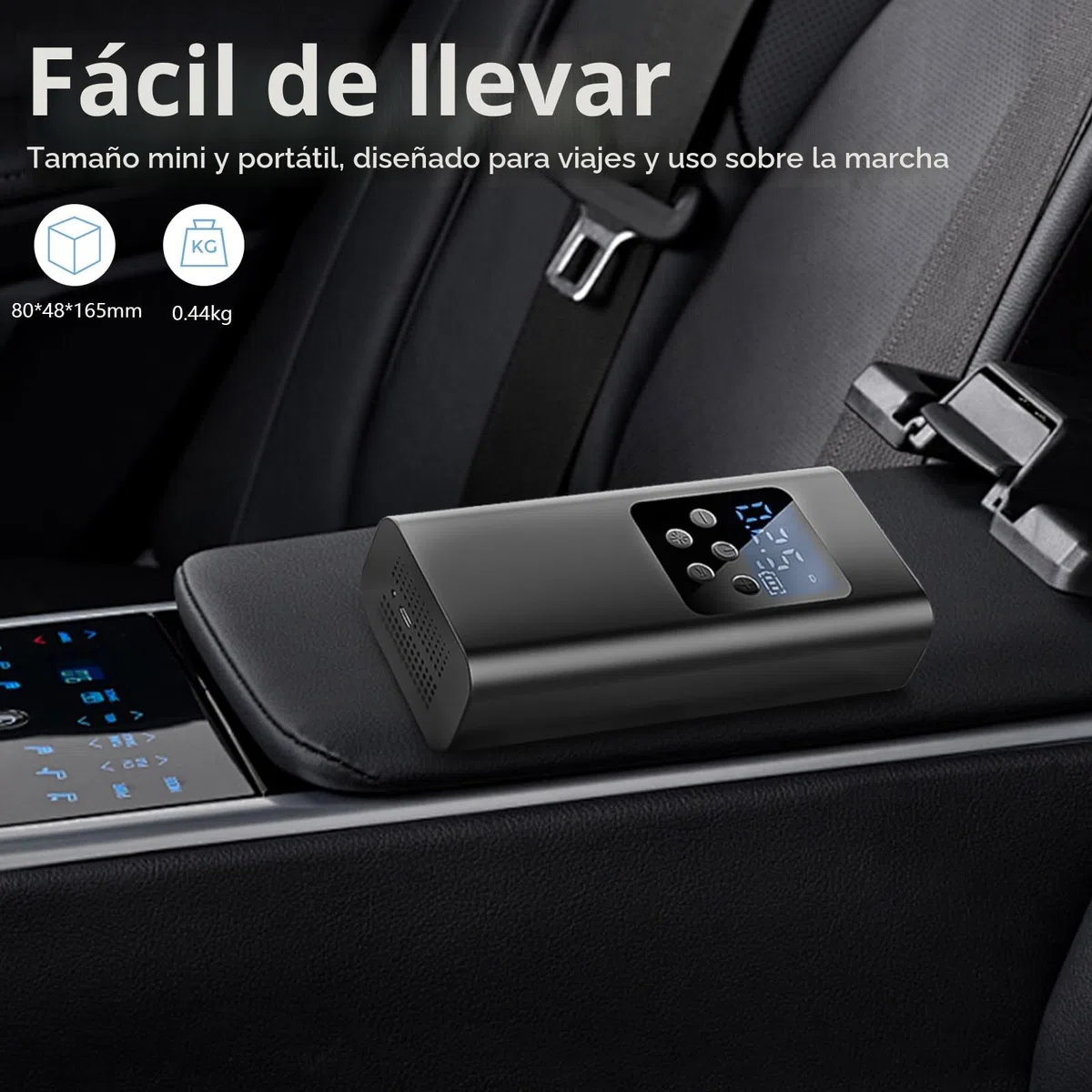 150PSI Compresor Aire Portatil, 6000mAh Inflador Ruedas Coche con 4 Boquillas, Linterna LED y Sensor de Presión para Coches, Motos, Bicicleta, Pelotas