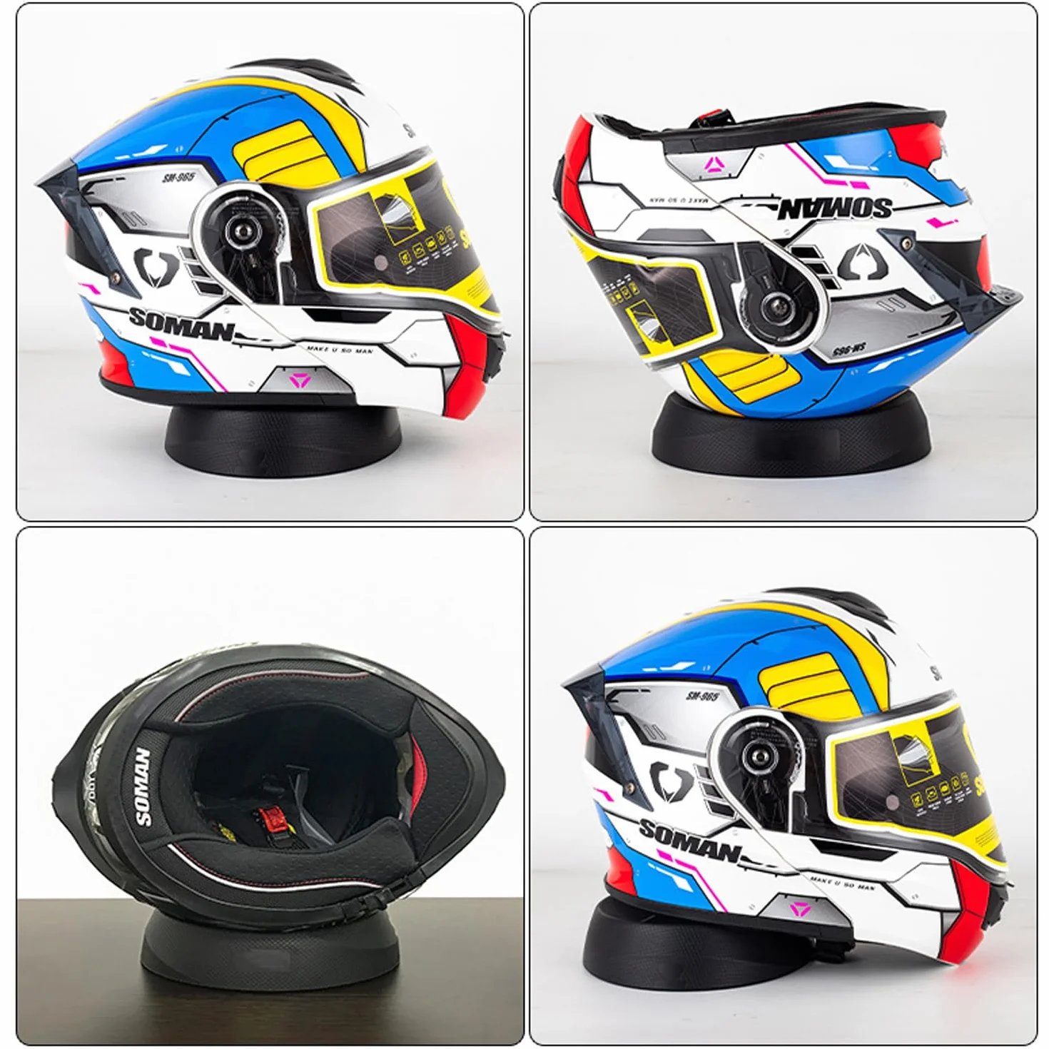 Soporte para Casco de Moto, Base Antideslizante para Cascos de Motocicleta, Almohadilla de Caucho Universal para Exhibición en Tienda, Garage o Hogar