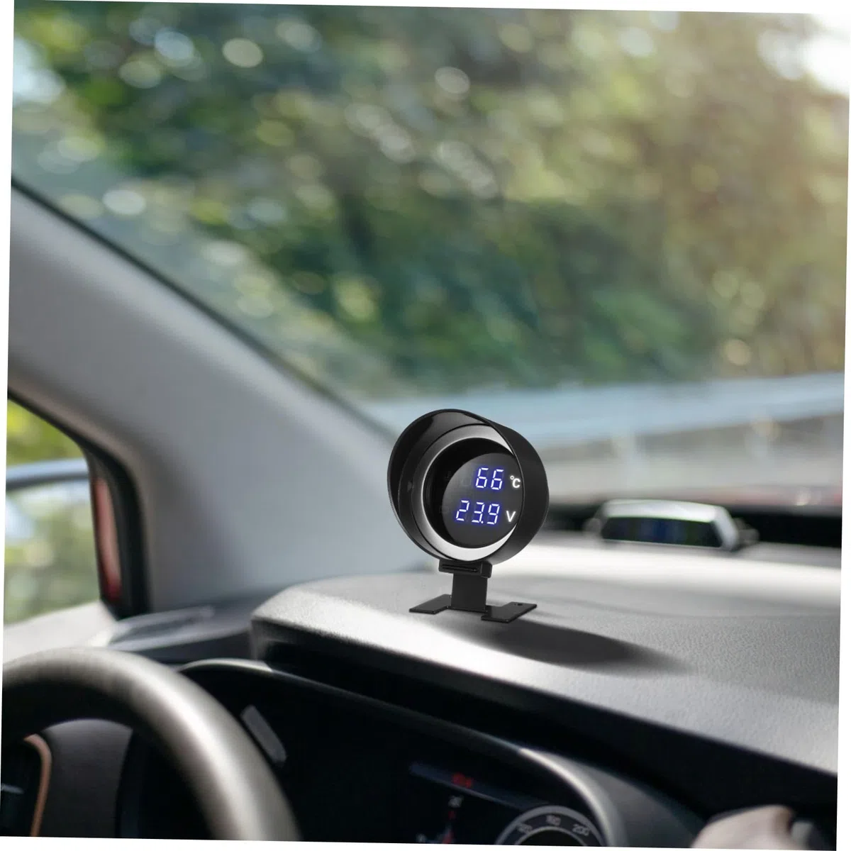 Medidor Digital De Temperatura Del Agua Y Voltímetro Para Coche Y Moto Pantalla Led Redonda Compacta Con Alarma Kit De Instalación Fácil Para Monitoreo De Motor Y Refrigerante