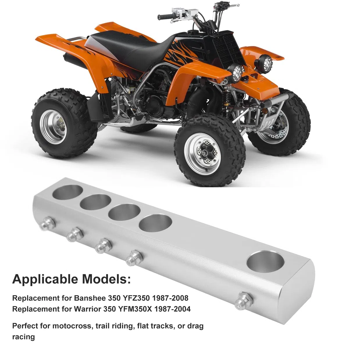 Generic Kit de Carga de la Rueda Trasera del ATV, Profesionalmente Precisamente Fácil de Instalar, Blockdes, Kit de Reducción Trasera Ajustable para Banshee 350 (SILVER)