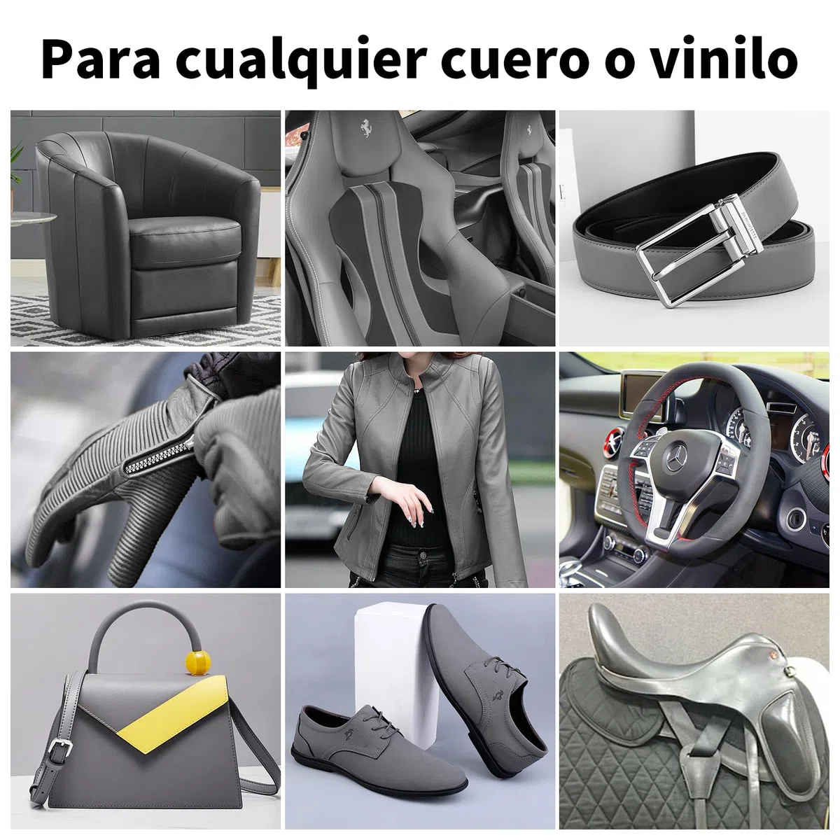 SHADAIWUYU Reparador Cuero,240g Cuero Liquido Reparador Gris Oscuro Pintura para Cuero para Reparar el Desgaste y Las Marcas en Sofás, Muebles de Vinilo, Asientos de Automóvil y Zapatos de Cuero