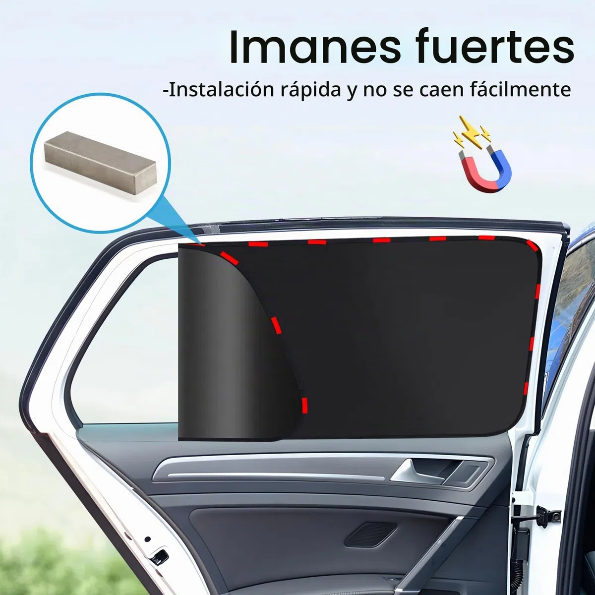 ZATOOTO Parasol Coche Compatible con VW Golf 7 2013-2021, Parasol Coche Lateral Magnetico, Cortinas Coche, Oscurecedor Ventana Coche, Negro, 4 Piezas