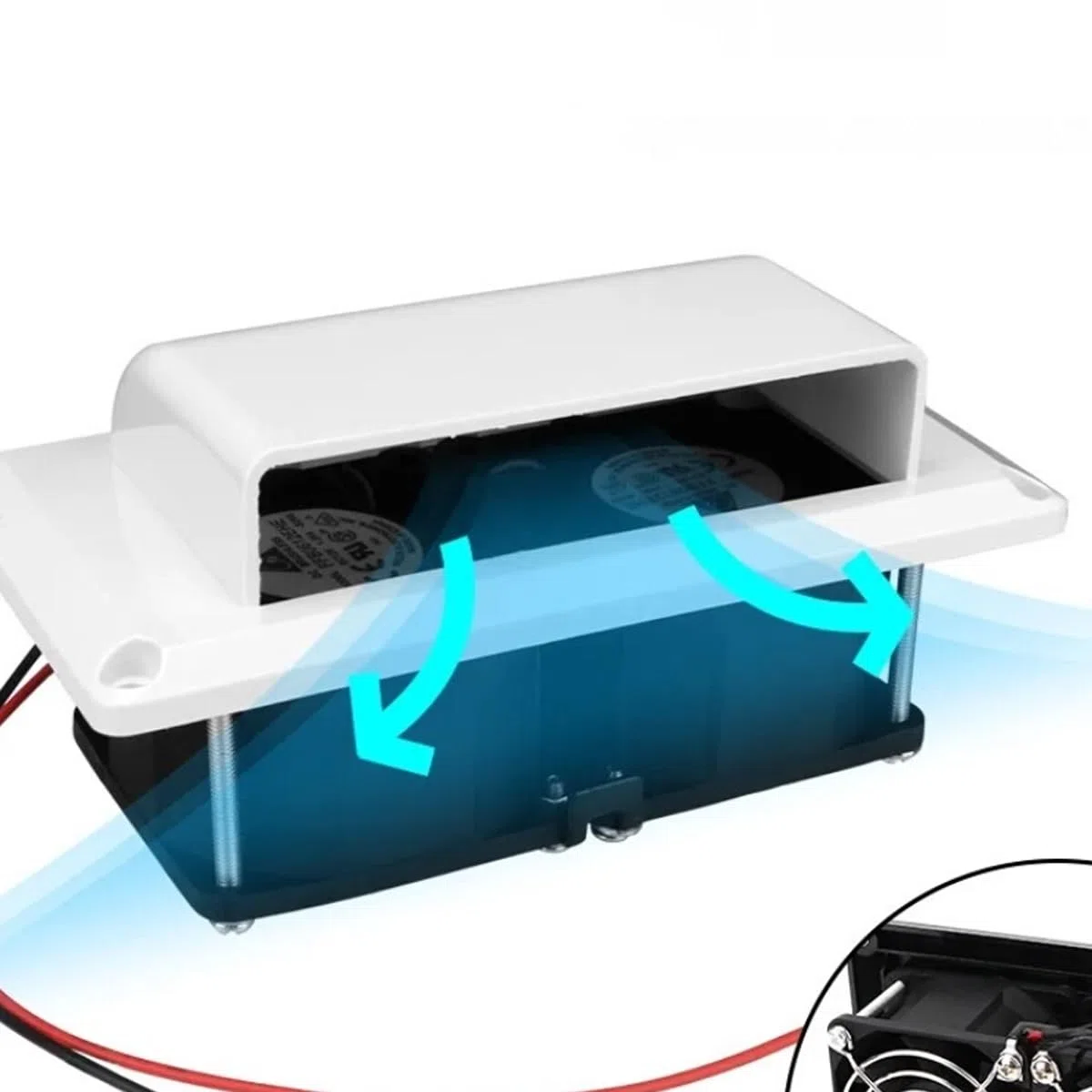 Tbest Ventiladores R de 12 V, Rejillas de Ventilación Laterales para Caravana, Ventilador Extractor de Autocaravana, Ventilación de Ventilación Lateral, Ventilador de Escape de 12 V, 25