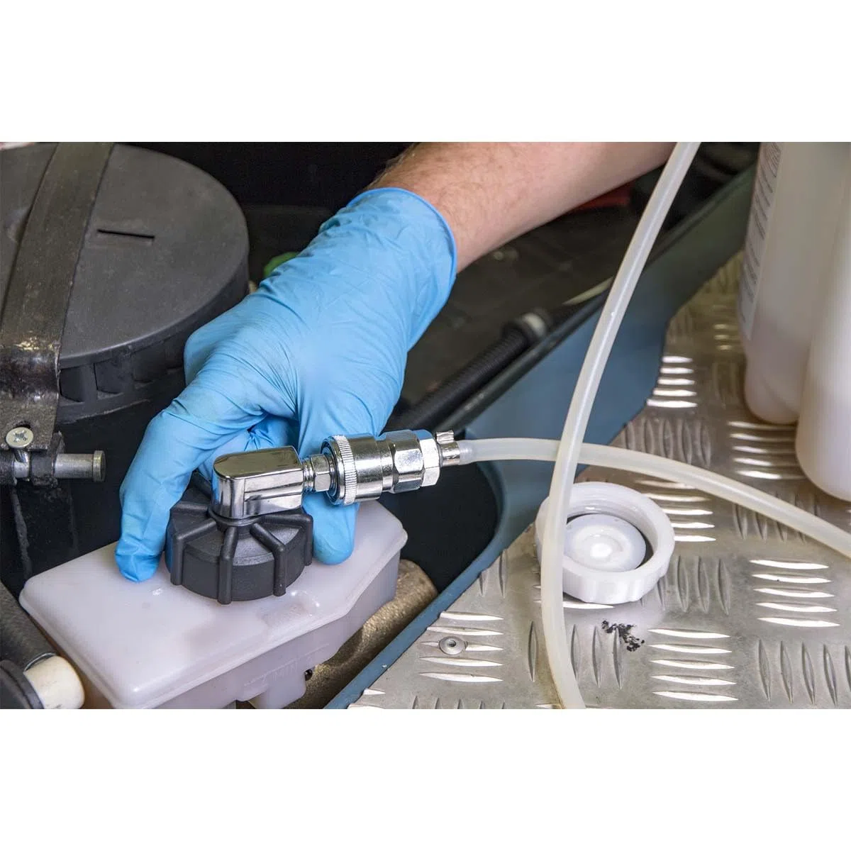3 litros Purgador Frenos Coche Equipo de Purga de Frenos Sangrador de frenos y embragues manual por presion para taller mecanico Sistema purgador de frenos para cambio de liquido de frenos