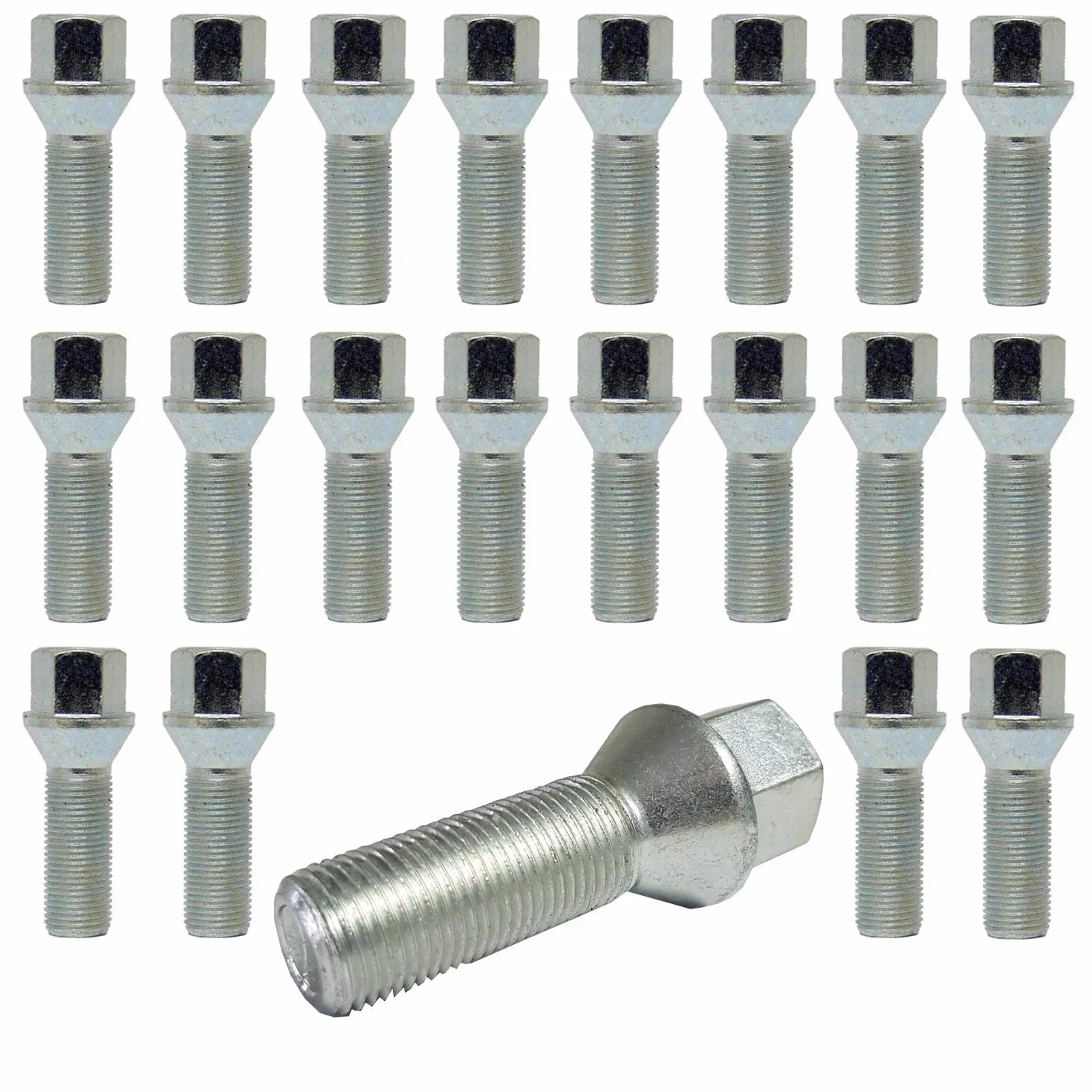 20 Tornillos de Rueda, Pernos, para varios modelos de coche, 12 x 1,5, 28 mm de Longitud