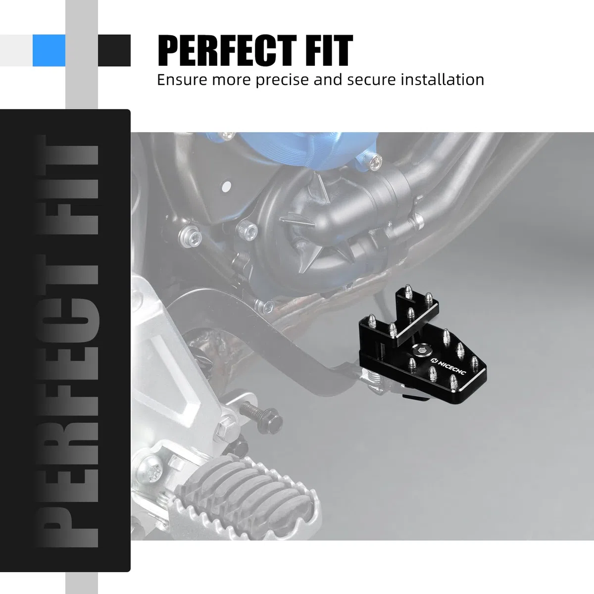 NICECNC Pedal de Freno DualControl Negro Compatible with Yamaha Tenere 700/XTZ700 2019-2024, Tenere 700 Rally Edition 2020-2024, Tenere 700 World Raid 2022-2024