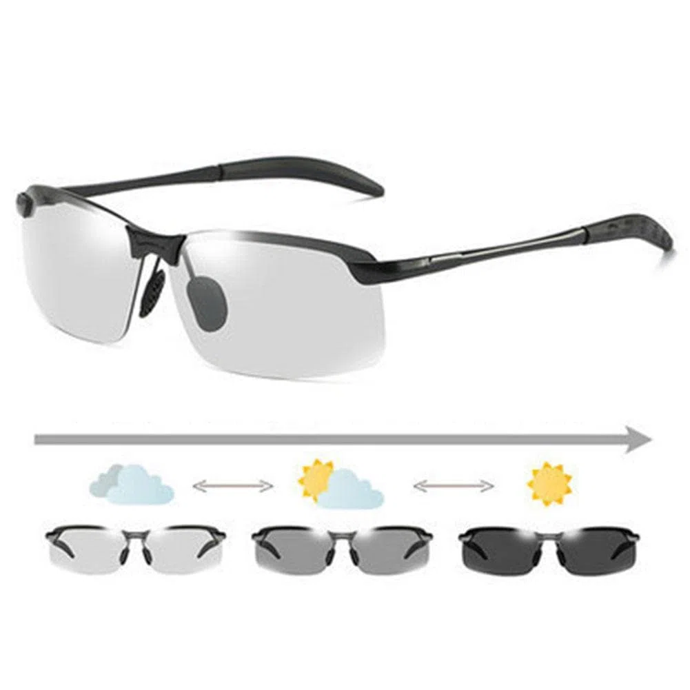 Gafas de sol fotocromáticas para hombre, gafas de pesca y conducción, polarizadas, antirreflejos, cambio S2o6