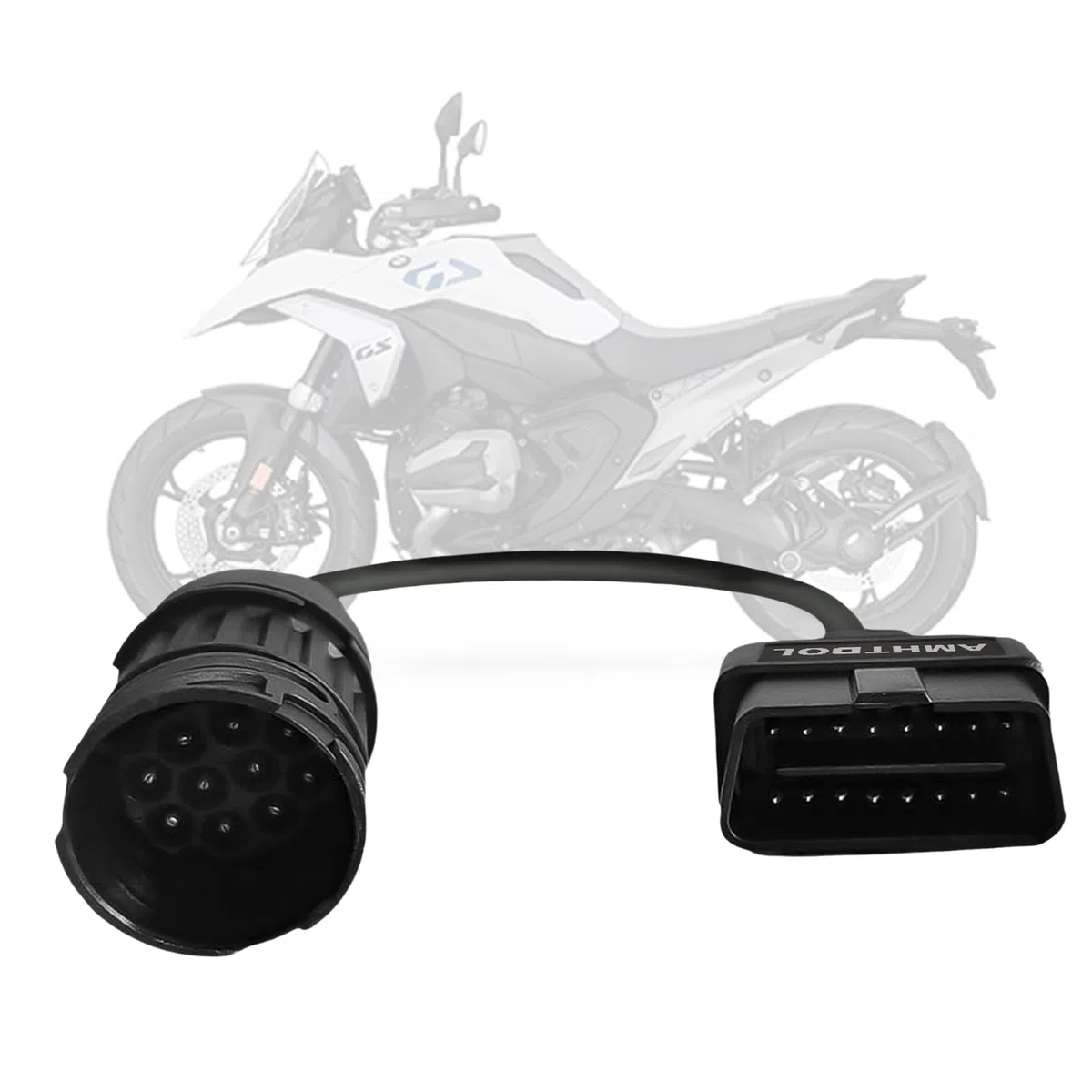Adaptador OBD2 para BMW con Conector Masculino de 10 Pin GS-911 a Conector 16 Pin,Compatible con la Herramienta de escaneo GS-911 WiFi para Motos Euro 4 del año de Modelo 2017 y Superiores