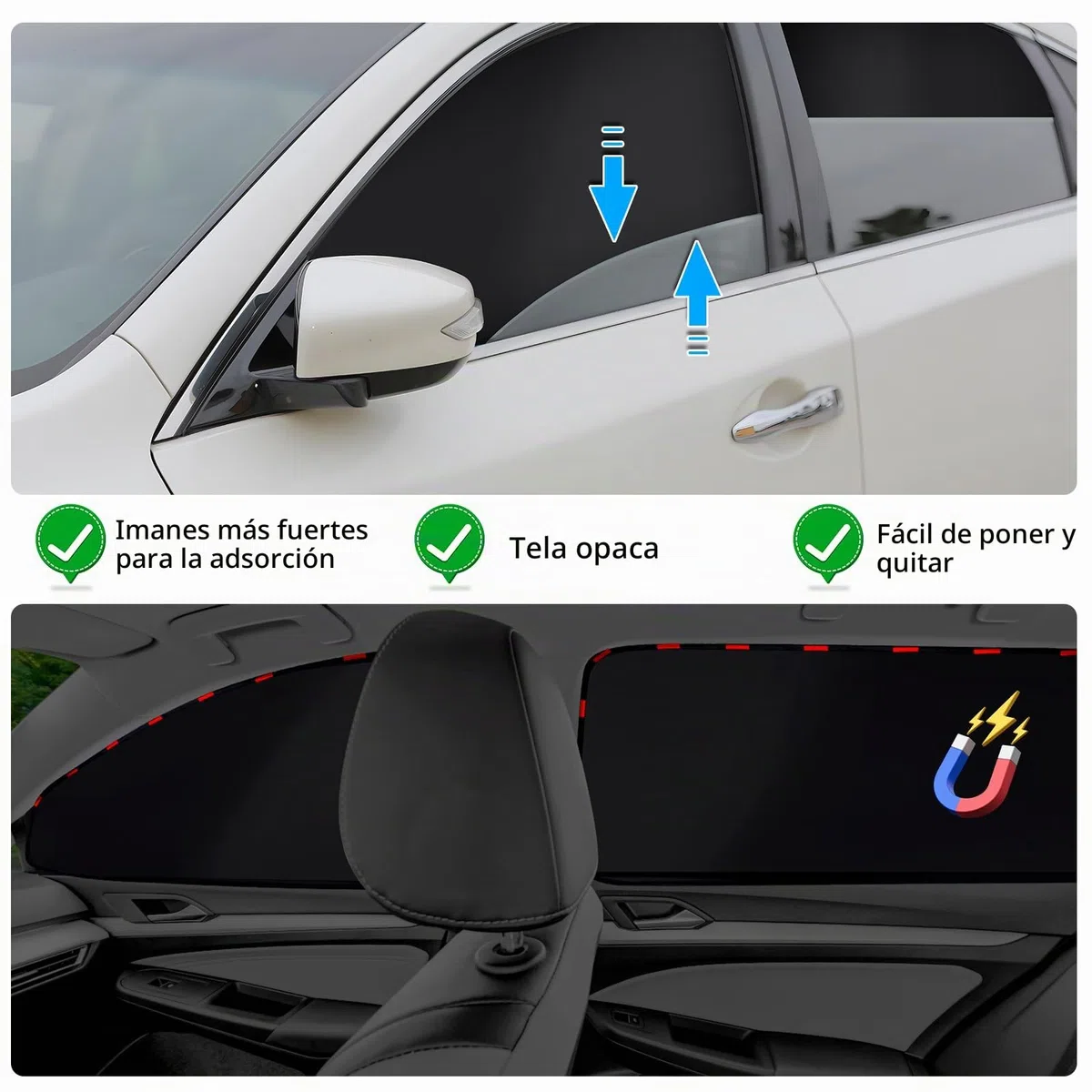 ZATOOTO Parasol Coche Compatible con VW Golf 7 2013-2021, Parasol Coche Lateral Magnetico, Cortinas Coche, Oscurecedor Ventana Coche, Negro, 4 Piezas
