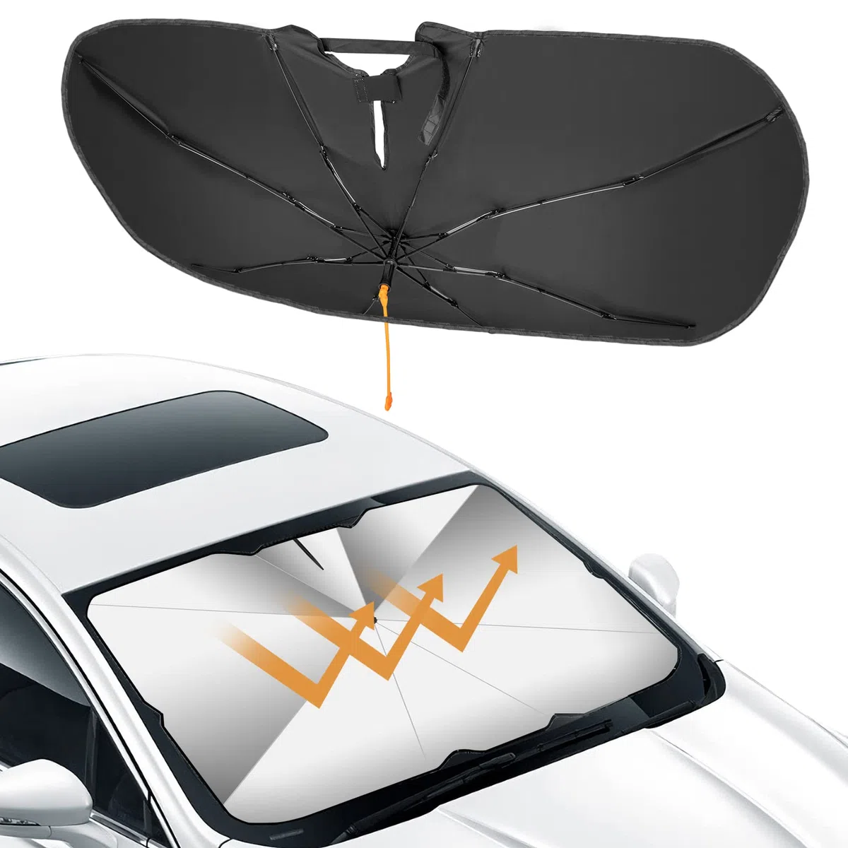 Parasol Plegable para Parabrisas Delantero de Coche, Protector Solar UV para la mayoría de los vehículos 72*137cm (28*54 inch)