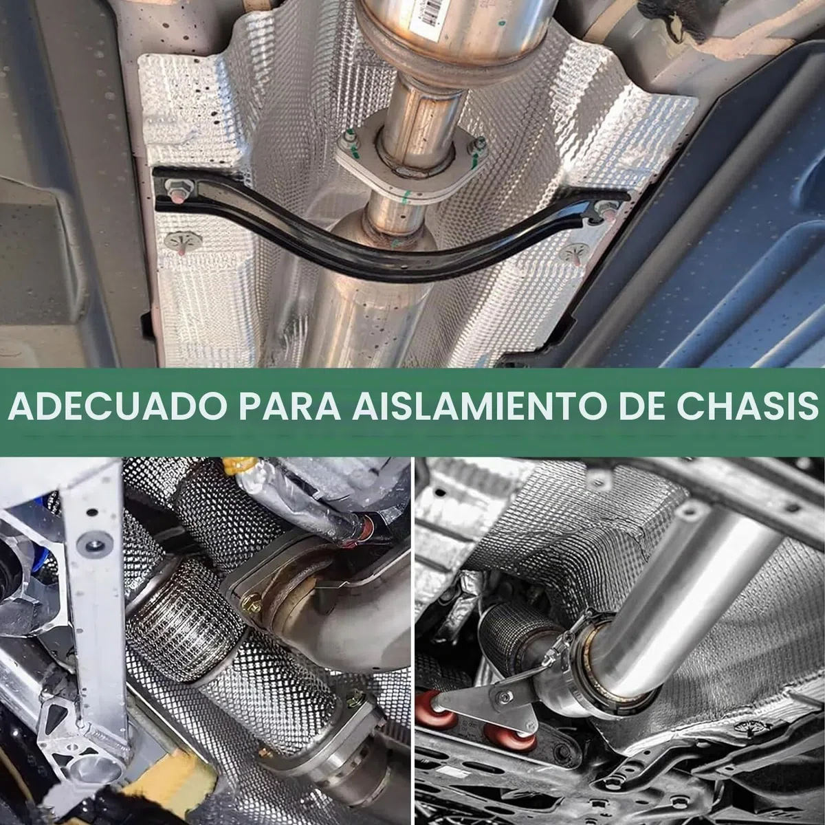 Chapa de protección térmica, 100 cm x 40 cm, aluminio, protección térmica, para tubo de escape, se puede cortar para coches, coches de carreras, motocicletas, tubo de escape