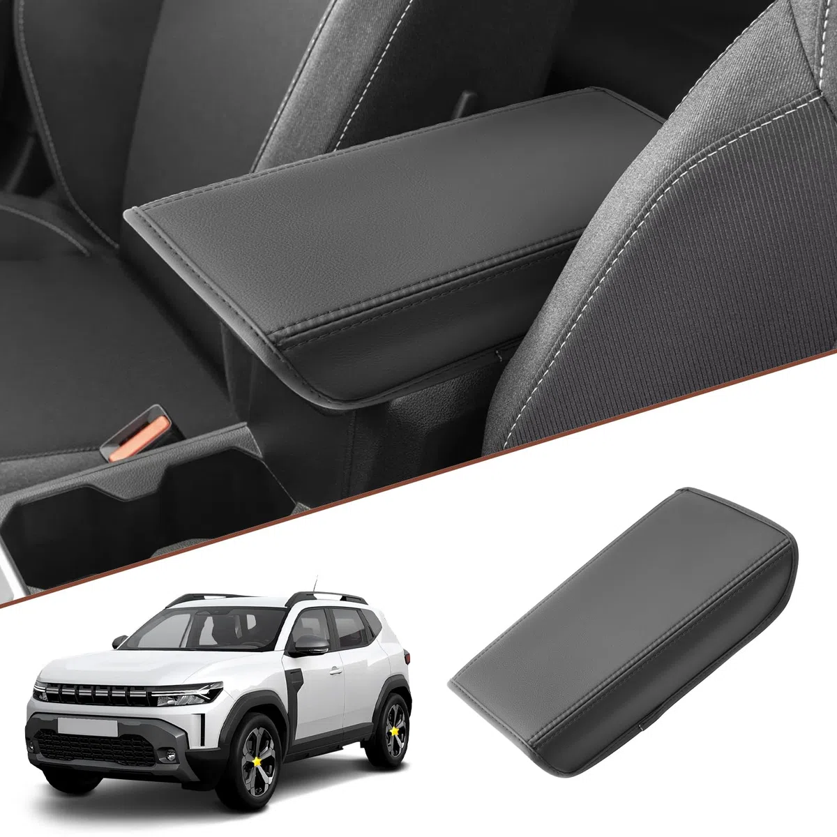 SKTU Funda de Reposabrazos compatible con Dacia Duster 2024 2025 Funda protectora reposabrazos central