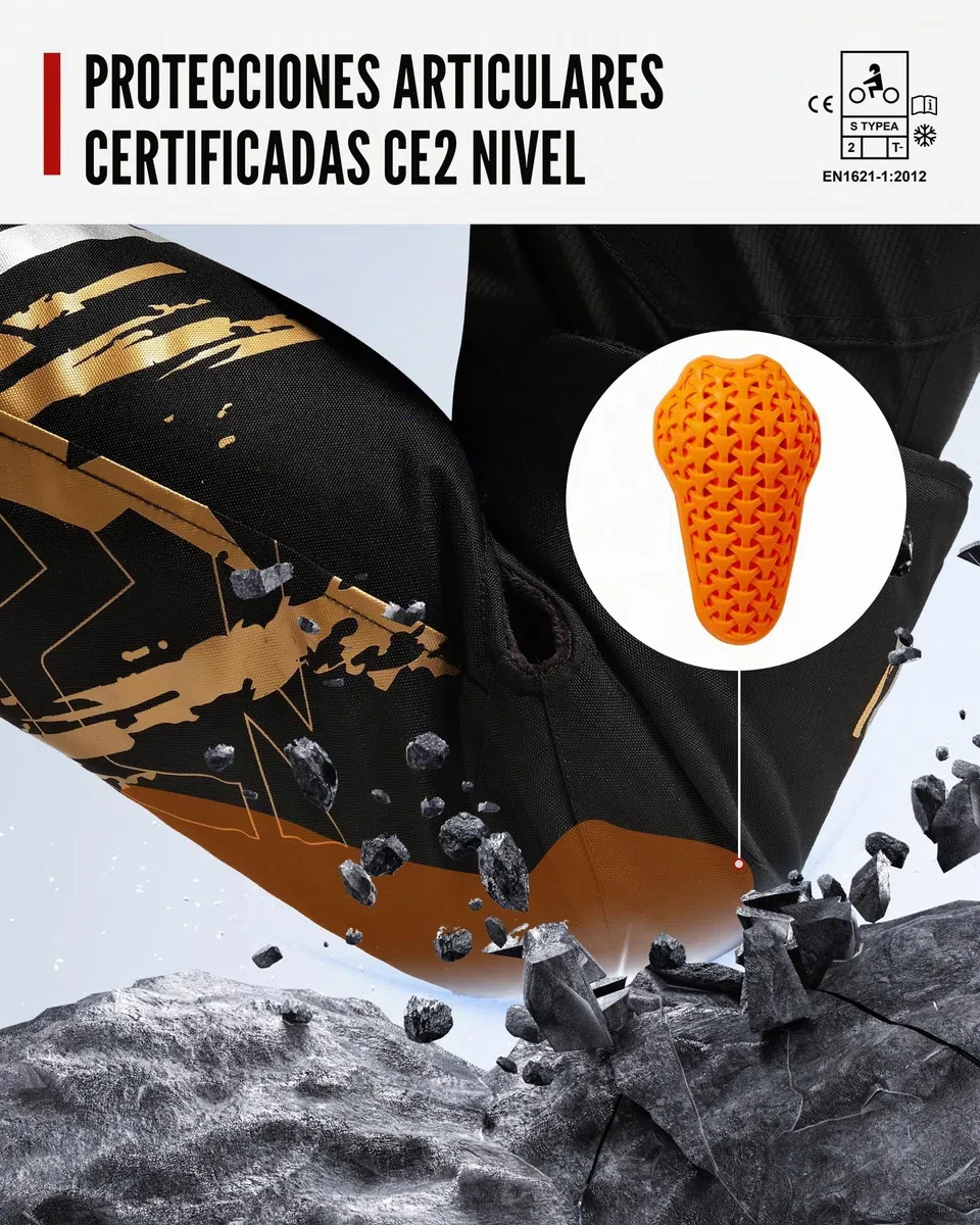 Iron JIA’S Rodilleras Moto Hombre Invierno, Equipo de Protección CE2 Extraíble, Cálidas Impermeables Cortavientos