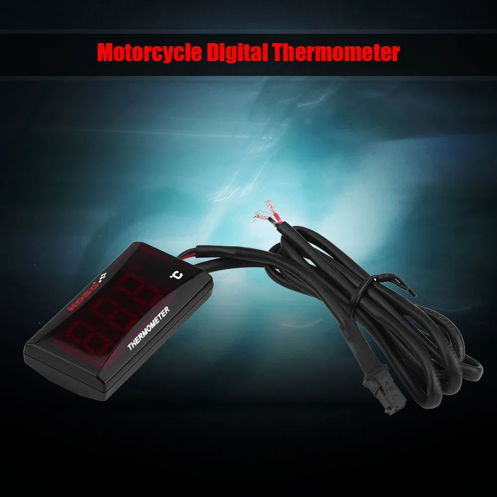 Yctze para reloj de temperatura para moto marcador de temperatura moto Termómetro de motocicleta, termómetro digital universal para motocicleta, medidor de temperatura del agua, medidor de temperatu