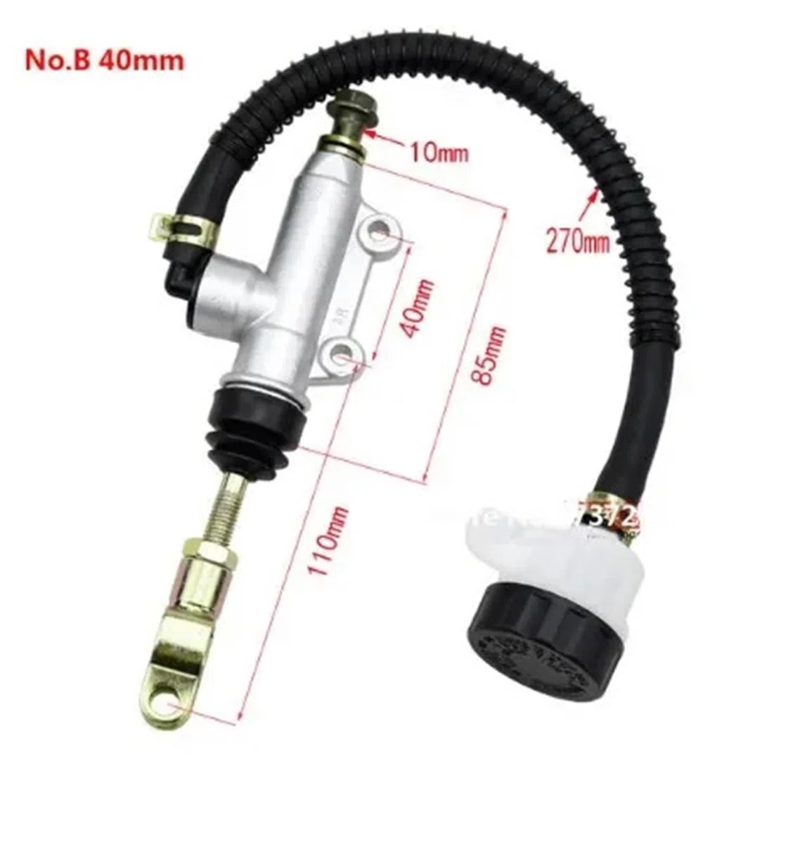 Sistema hidráulico freno Cilindro maestro de aceite hidráulico freno trasero universal para motocicleta Dirt Pit Bike ATV Disco y pompa de freno‌(40mm Sliver)
