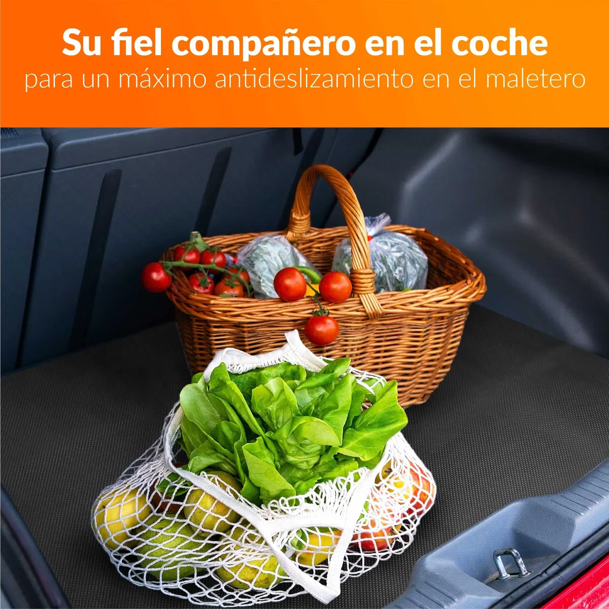 Upgrade4cars Alfombra Antideslizante Coche Impermeable 120 x 100 cm | Alfombrilla Goma Maletero Recortable | Accesorios Coches Universal