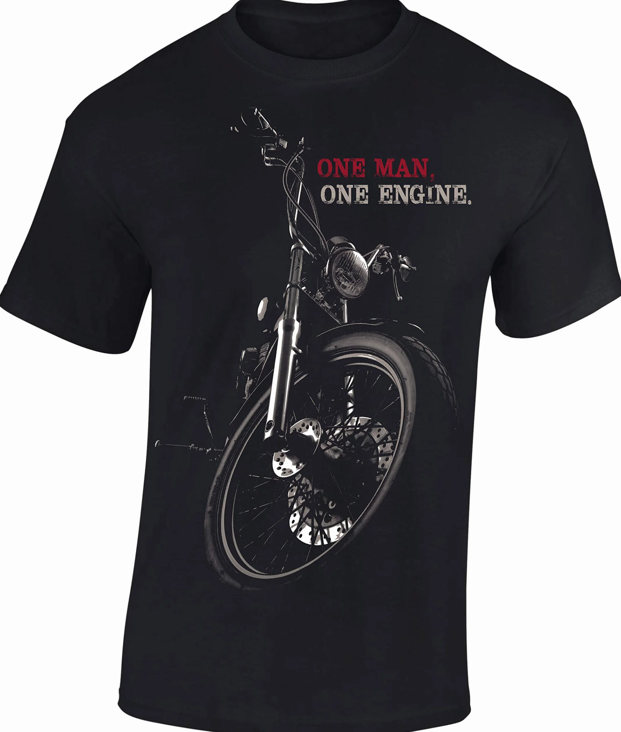 Camiseta: Chopper - One Man One Engine - Regalo Motero-s - T-Shirt Biker Hombre-s y Mujer-es - Motocicleta - Bike - Moto Club - Anarchy - Motociclismo - Calavera - USA - Motocross Vintage (XL)