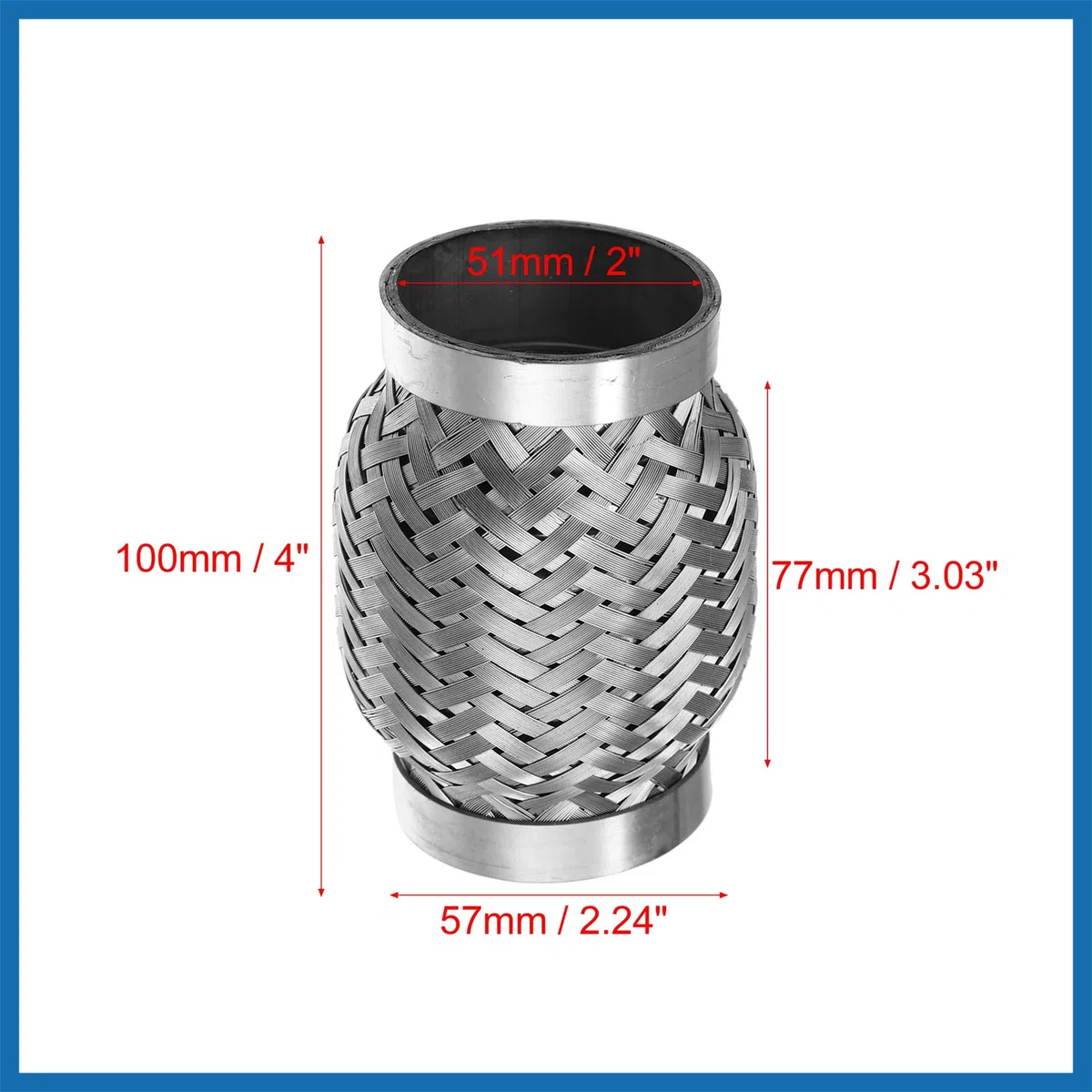 A ABSOPRO Auto Escape Flexible Tubería Tubo Escape Junta Plateado Tono 2"x4" Reemplazo de artículo