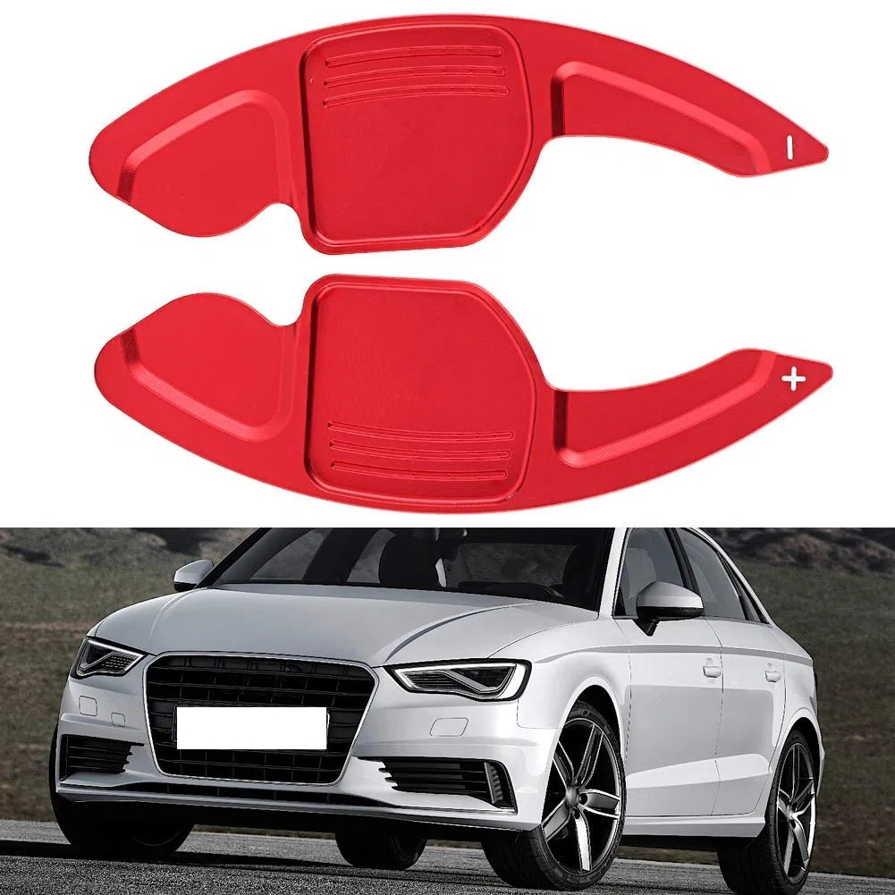 Aramox Paletas de cambio de marcha al volante, 2 piezas de aleación de aluminio, volante de velocidad, paleta de cambio de velocidad para A3 A4L A5 A6 A7 A8