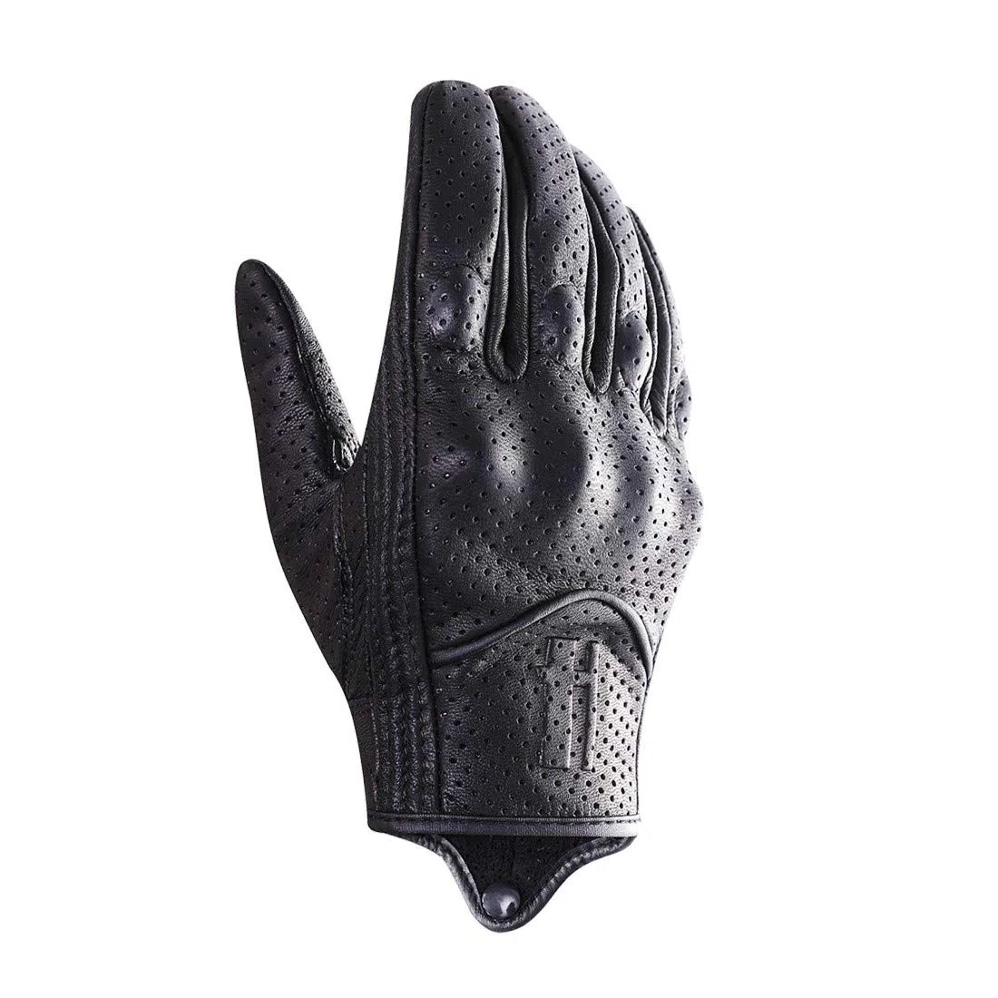 Harssidanzar Guantes de Moto de Cuero con Pantalla táctil de Piel de Cabra de Dedo Completo para Hombre GM028E