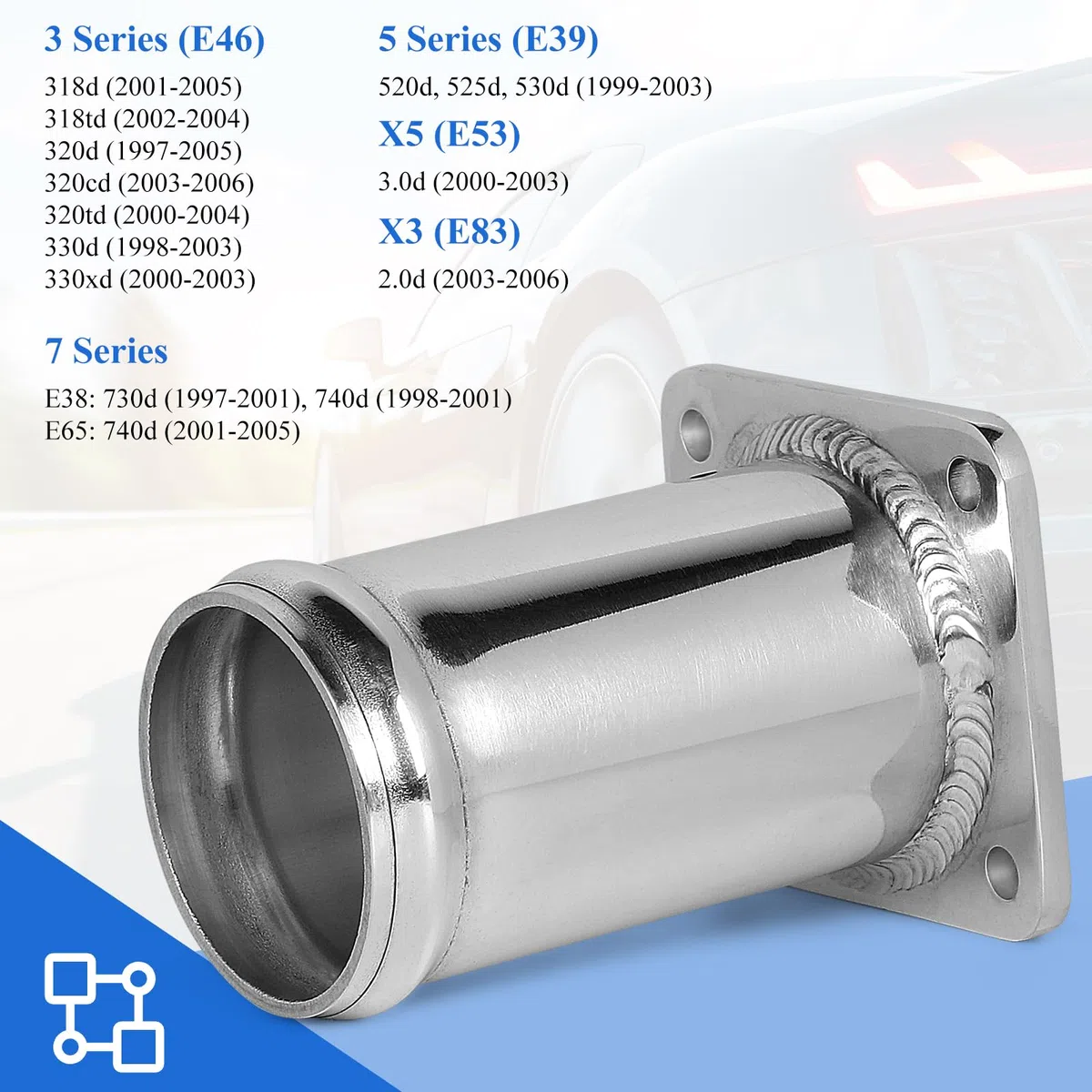 EFUTURETIME Válvula EGR, Kit de EGR & Cooler Delete Valvula compatible con E46/E39/E38/E65, X3, X5