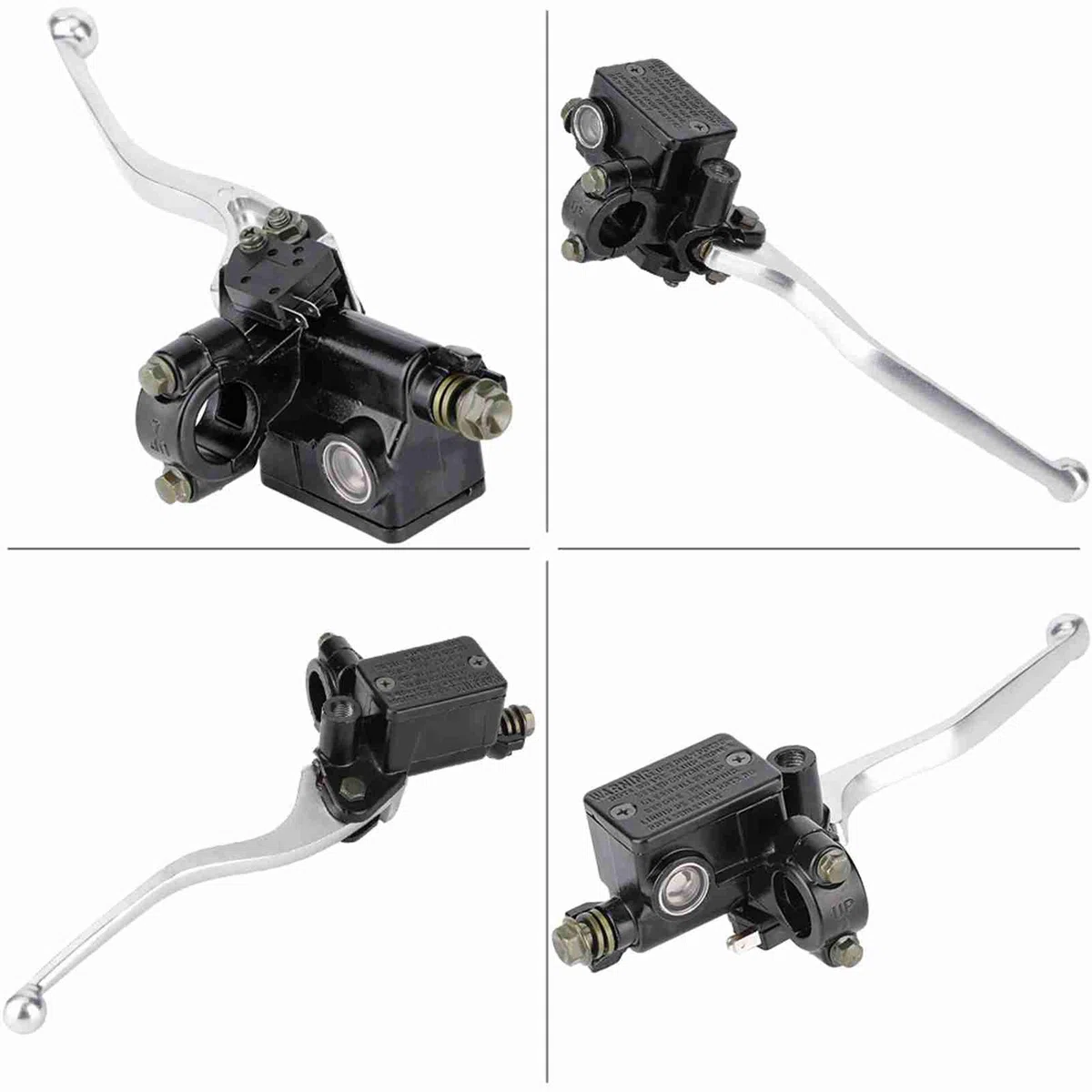 Aramox Palanca de Embrague y Freno Delantero 7/8", Cilindro Maestro para Motocicleta compatible con CB CBR250 MC19 VT250 MC20, Negro y Plateado