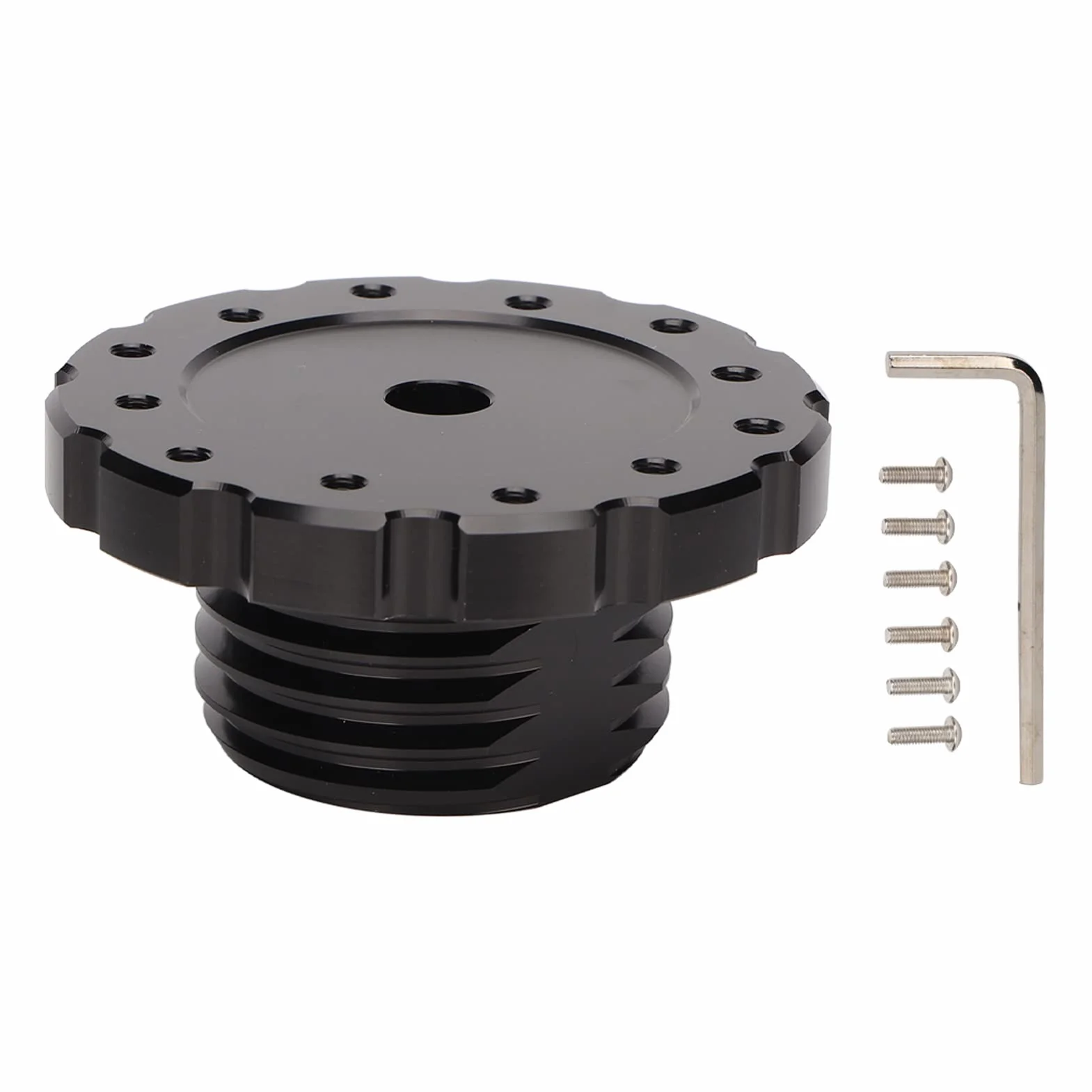 Adaptador de Volante Racing, Adaptador Gaming de Aluminio para T300 T500 TX con Collares, para, Luisi, NRG PCD Mm (Negro)