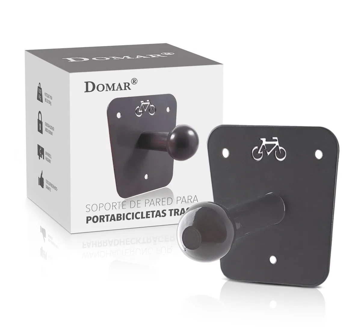 Domar - Soporte para portabicicletas Bola Incl. Tornillos - Adecuado para Acoplamiento de portabicicletas Thule y Uebler y Muchos más. Bola Remolque Coche para Colgar la Bicicleta en la Pared
