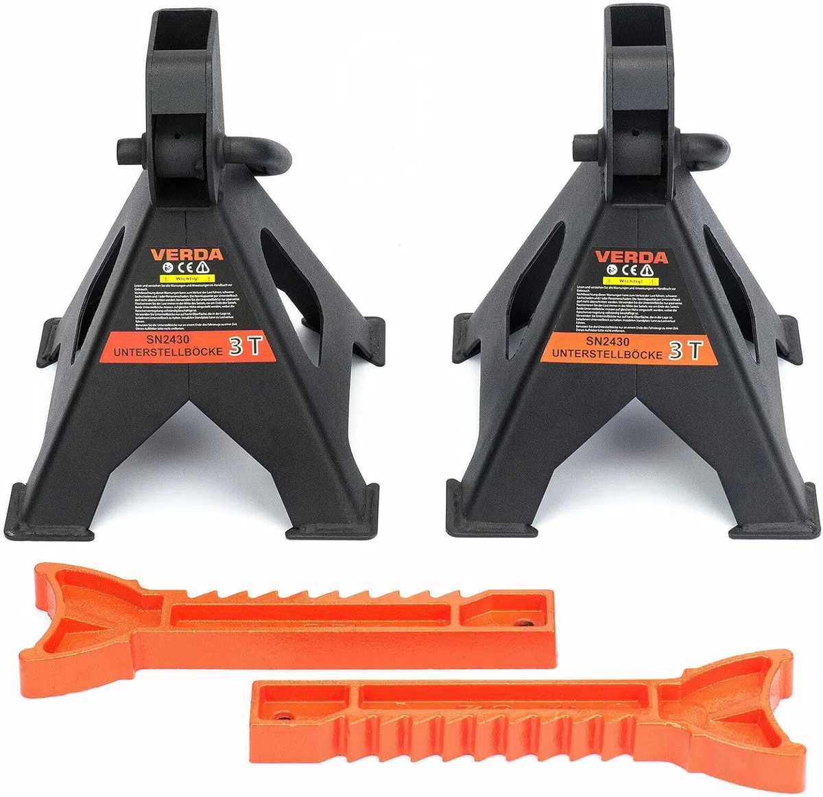 2 Caballetes de Seguridad 3T, Altura Regulable 295–425 mm, Soportes para Gato Hidráulico, Caballetes para Coche, Soportes de Taller Profesionales, Ideales para Cambio de Neumáticos
