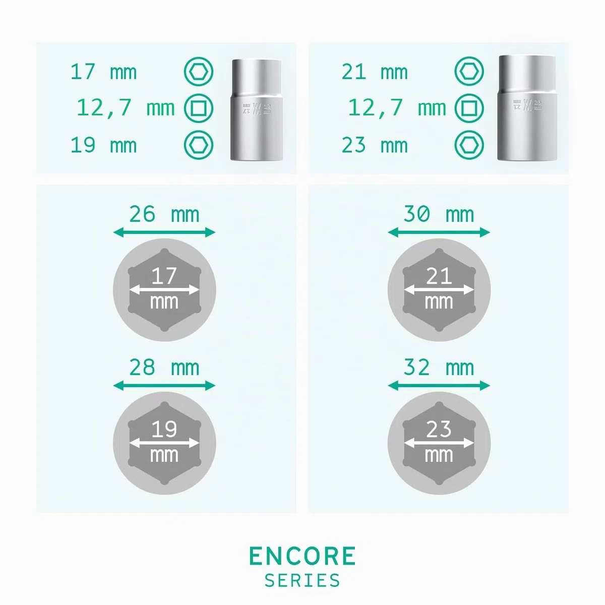 WIESEMANN 1893 Llave telescópica para tuercas de rueda juego de 4 piezas con vaso de 17/19 mm y 21/23 mm, vástago telescópico con adaptador macho de 1/2" y estuche 80249