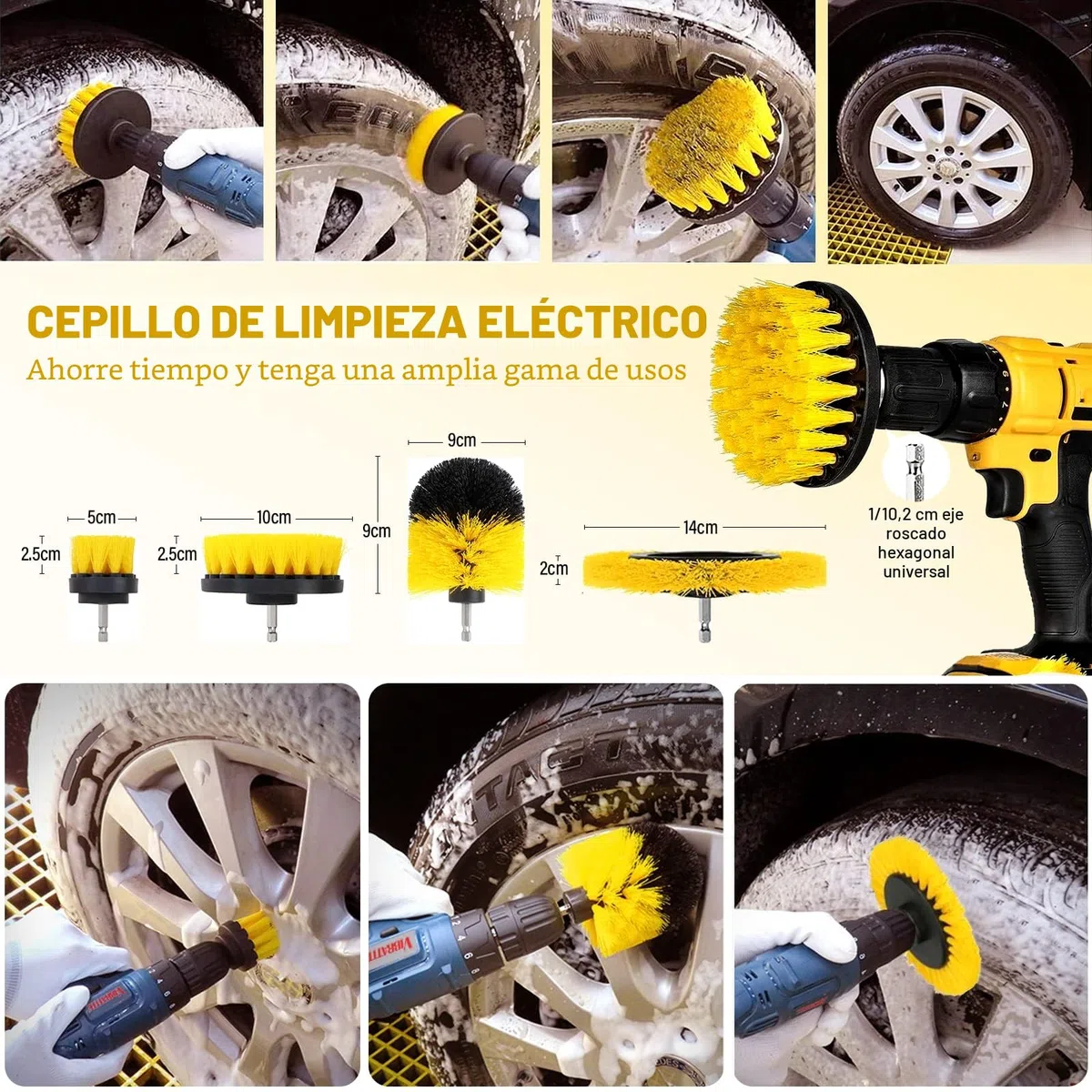 AOKITO Juego de limpieza de coche – Juego de 20 piezas para el cuidado del coche para interior y exterior – Juego de lavado de coches con cepillos, esponjas de pulido, gel de limpieza y más – Práctica