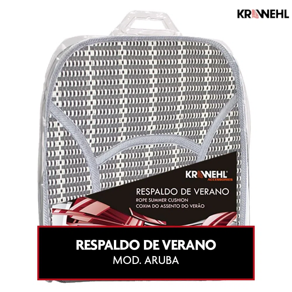 Krawehl - Respaldo para el Asiento del Coche - Respaldo de Verano - Evita el Sudor - Máxima Comodidad - Fabricado en Fibra Vegetal - Compatible con Todos los Asientos - Color Gris